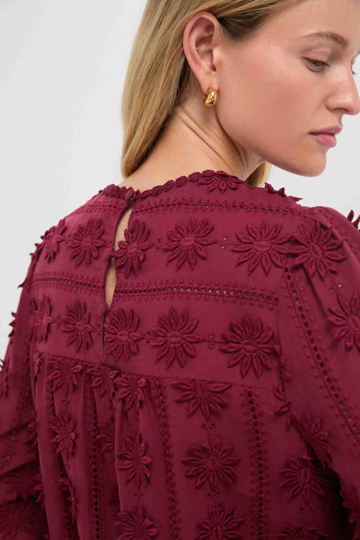 Wine Tirza Blouse-Get Girly