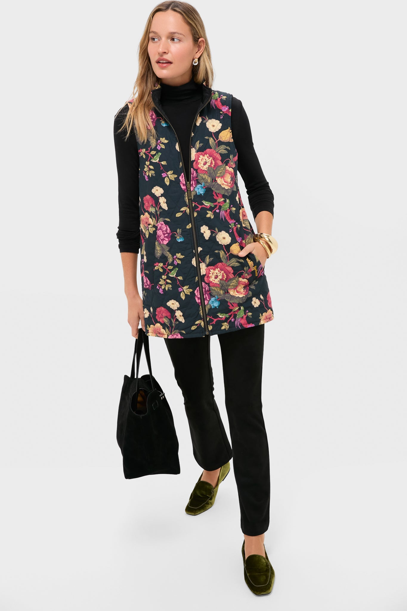 Black Barbour x Get Girly Reversible Paisley Vest-Get Girly