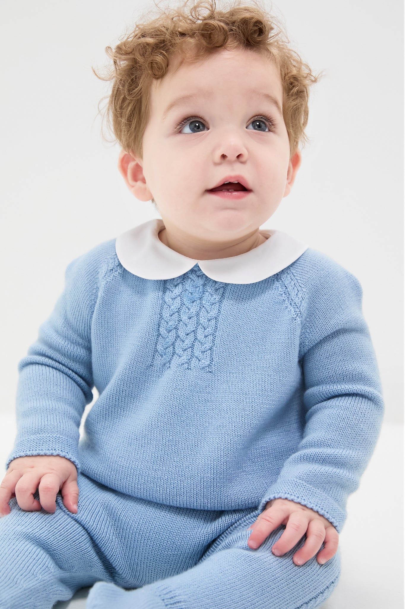 Dusty Blue Celyn Merino Baby Knitted Set-Get Girly