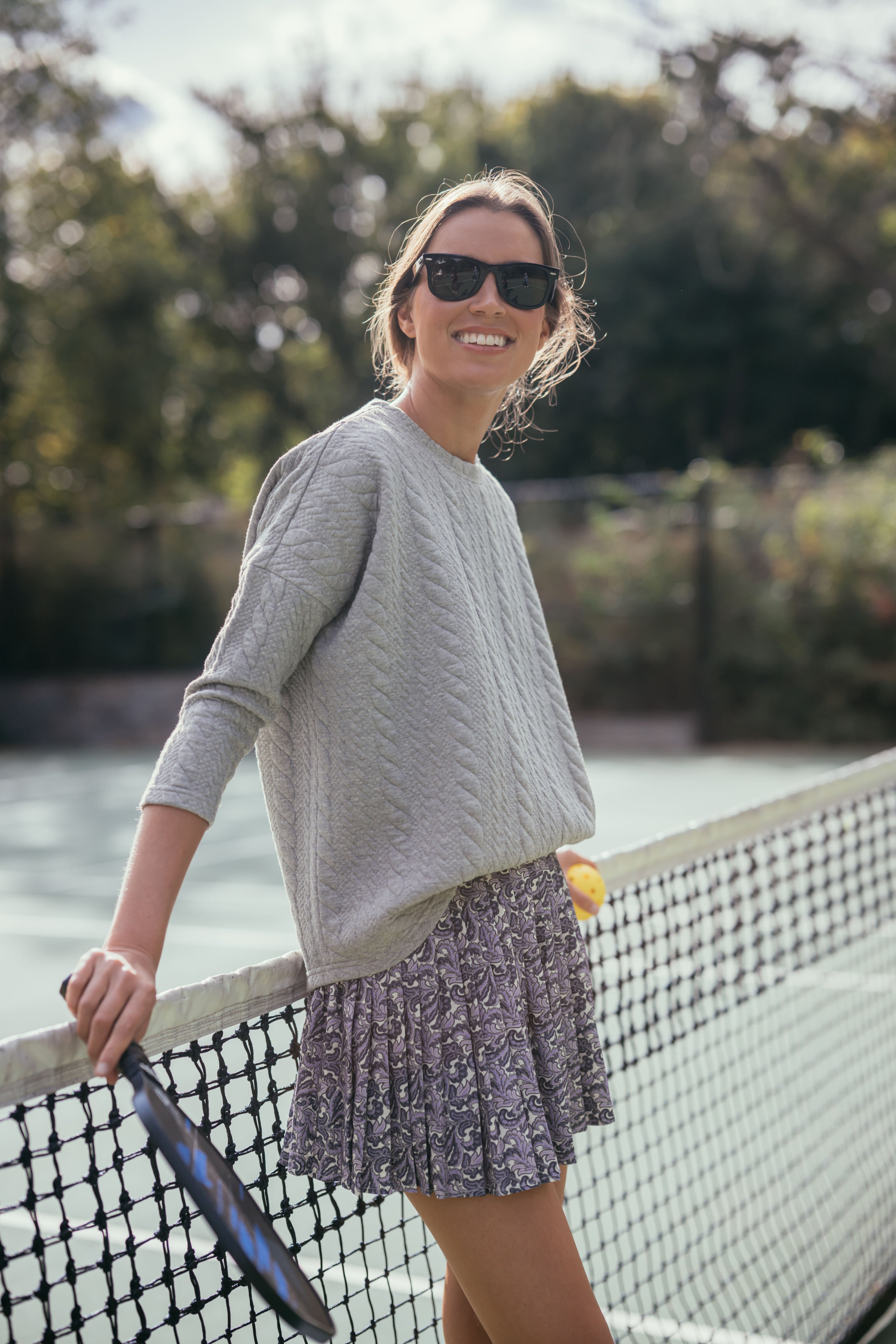 Gray Cable Ally Swing Sweatshirt-Get Girly