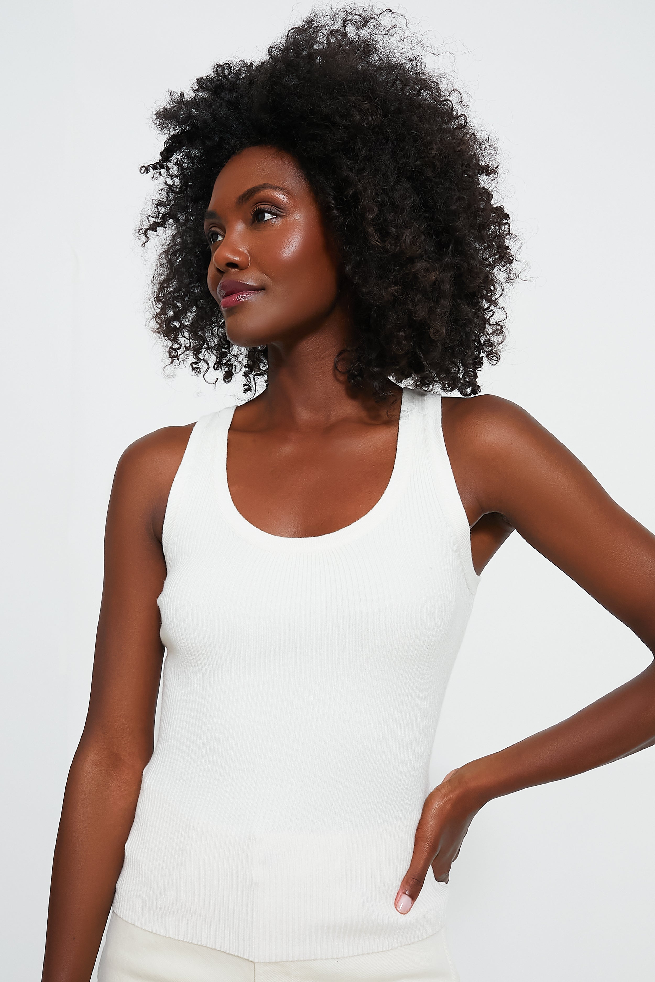 White Shelby Rib Knit Tank-Get Girly