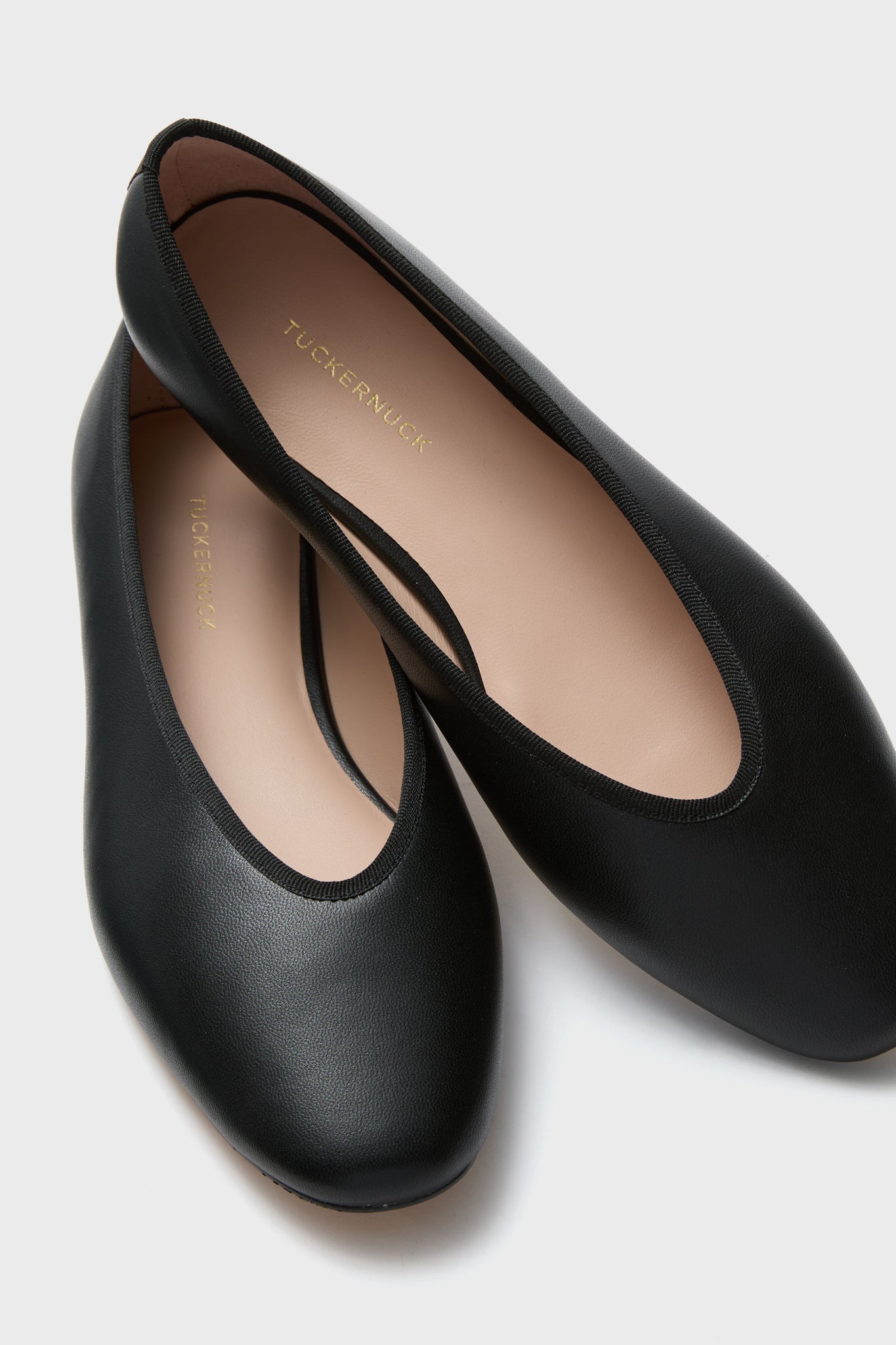 Black Leather Nina Flats-Get Girly