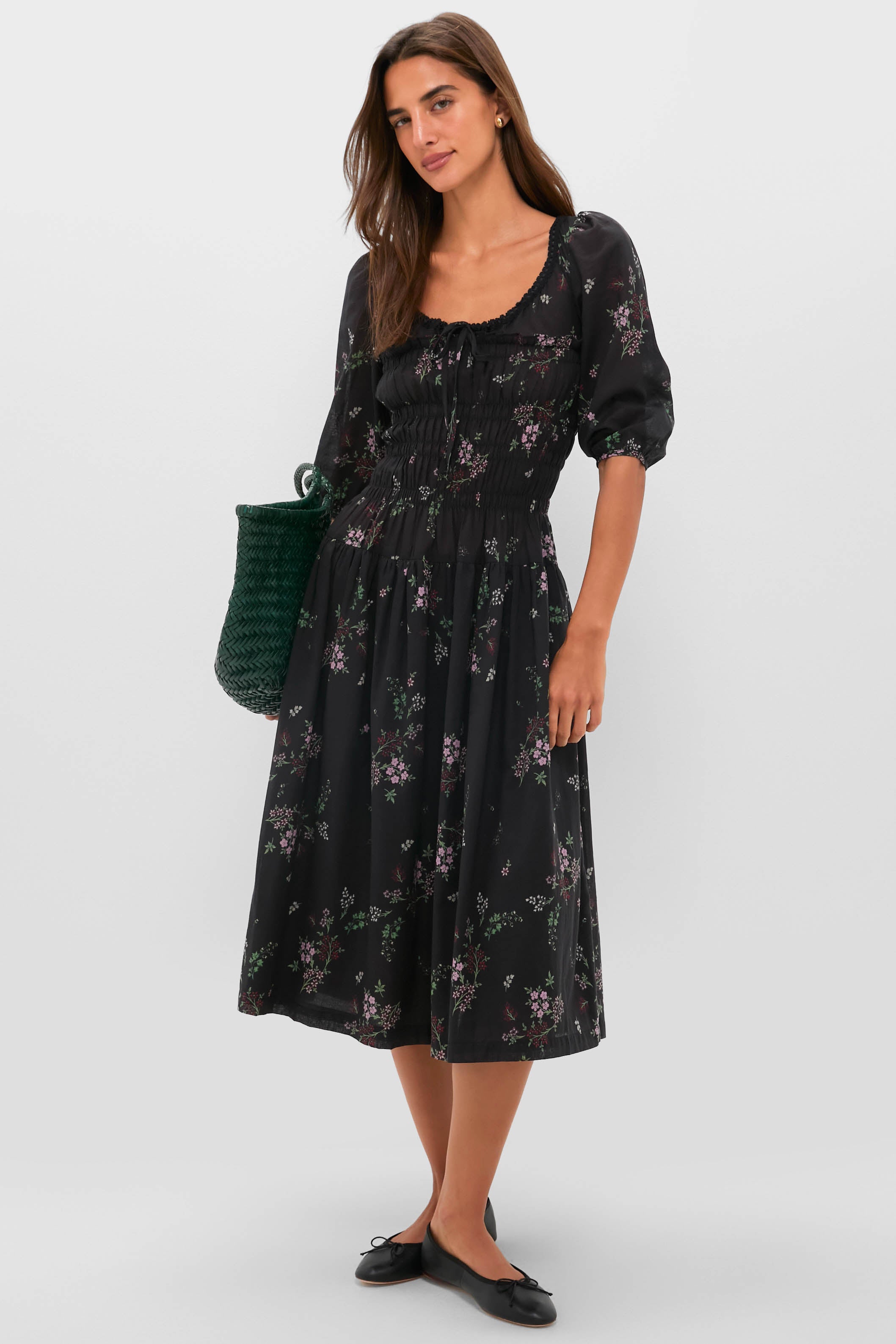 Wildflower Print Andrine Midi Dress-Get Girly