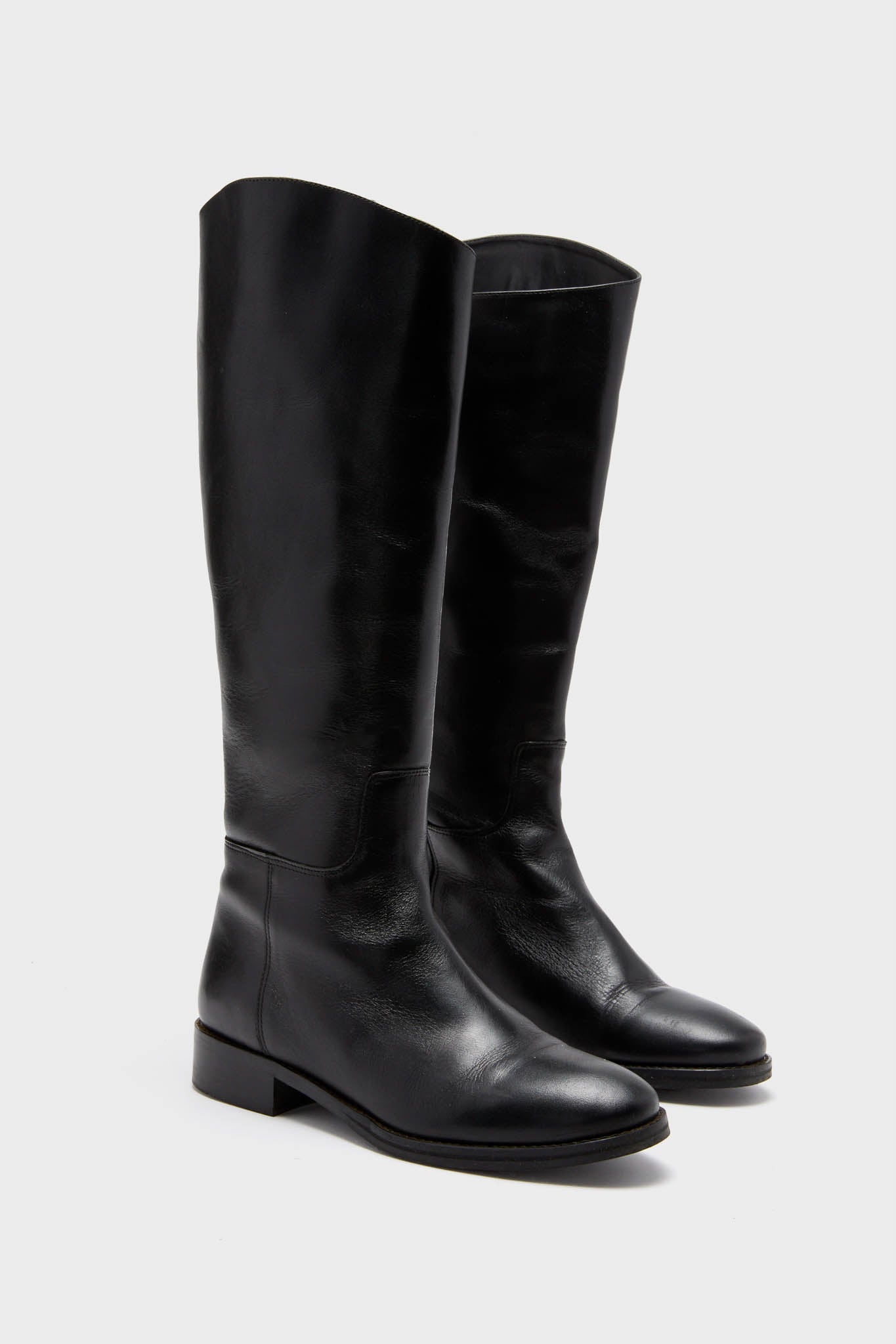 Black Leather Ryder Boots-Get Girly