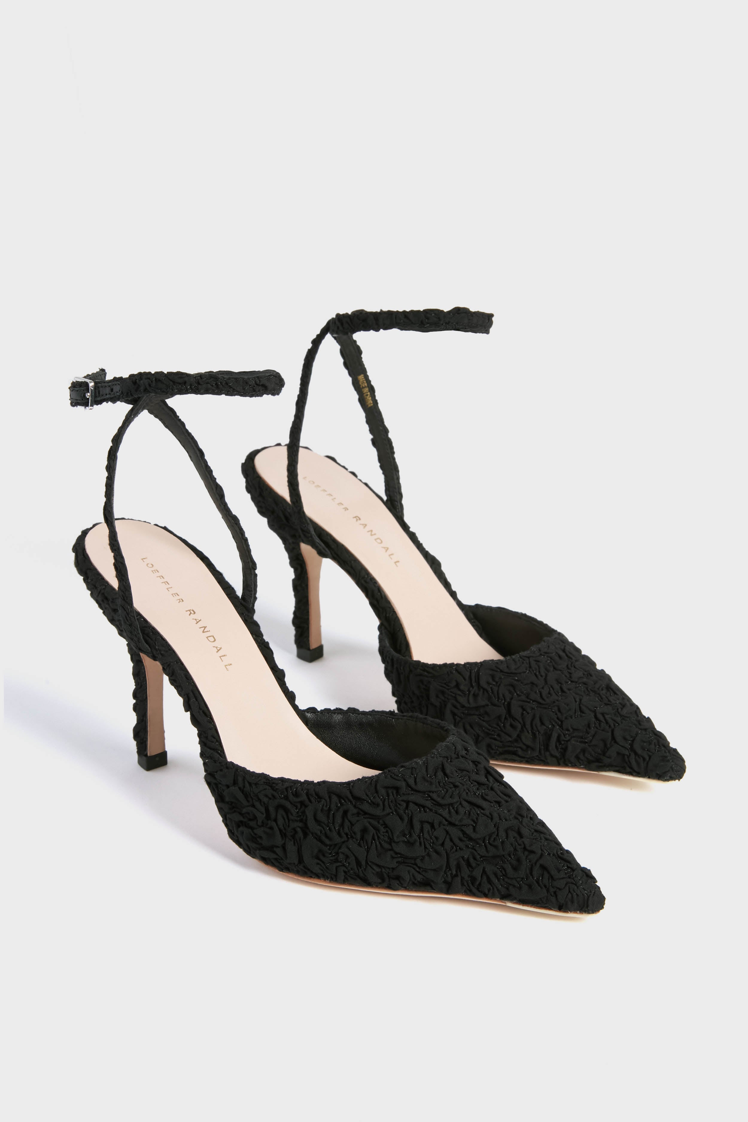 Black Puckered Jaden Heels-Get Girly