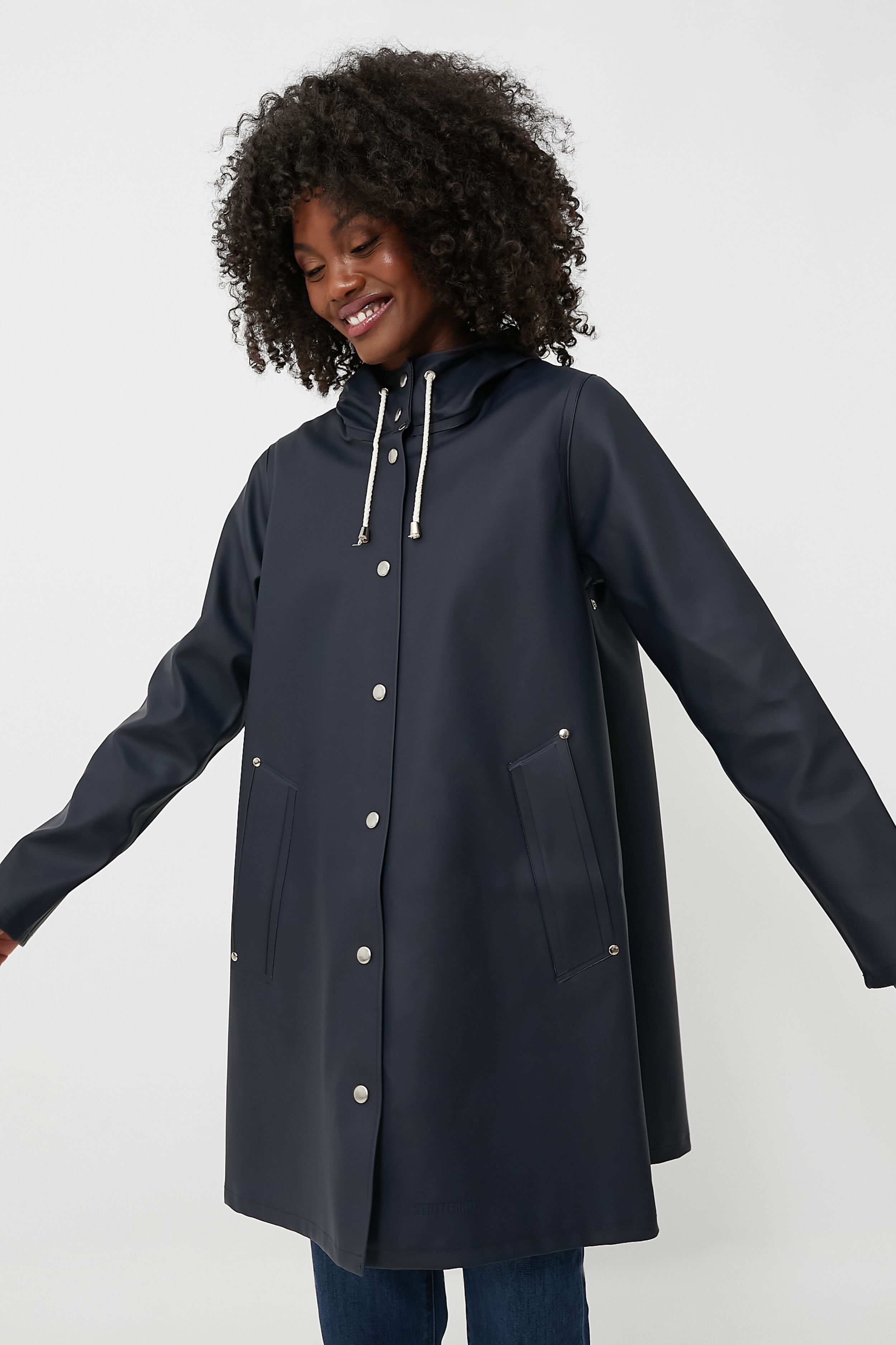 Navy Mosebacke Raincoat-Get Girly