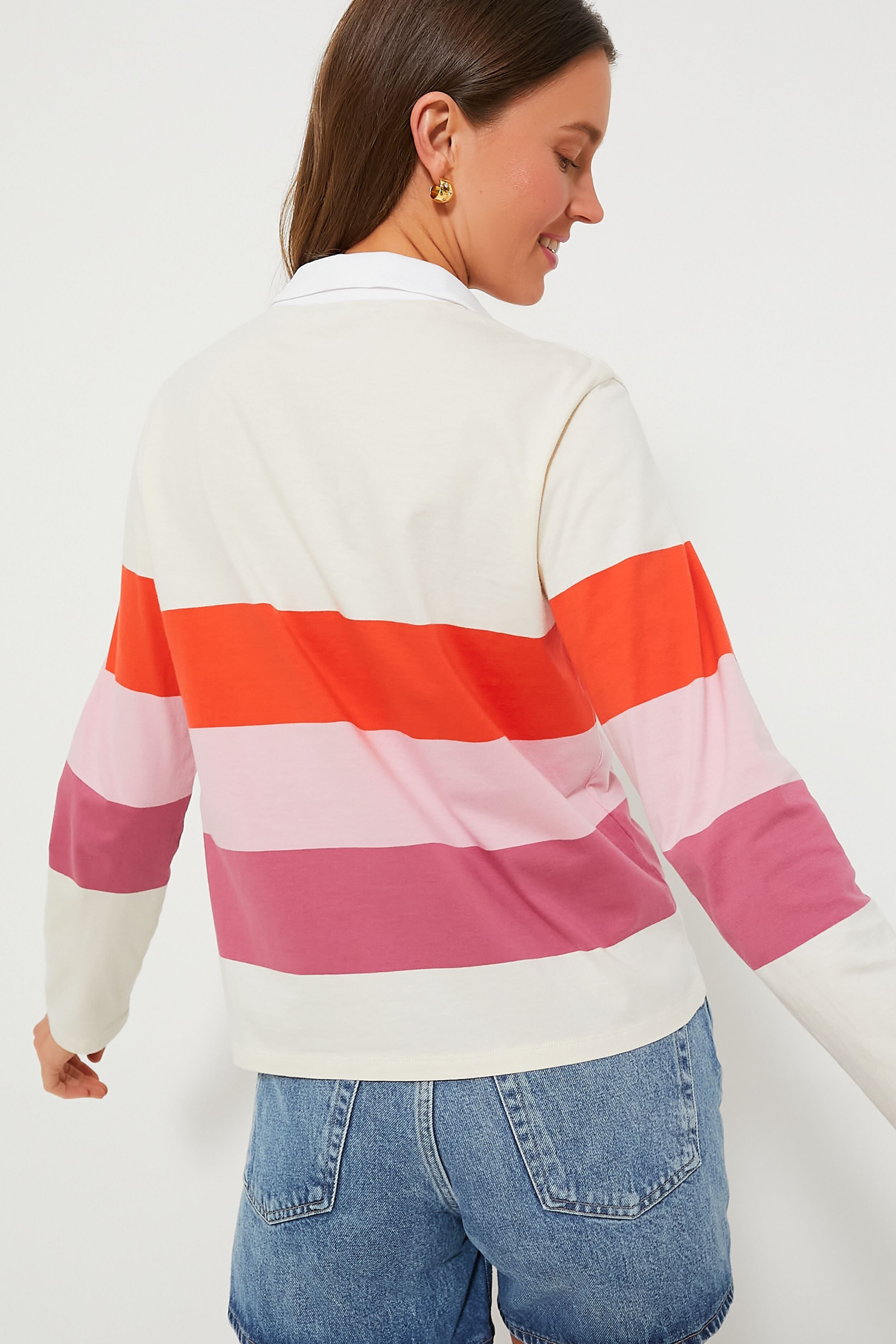 The Poppy Blush Raspberry Colorblock Rugby-Get Girly
