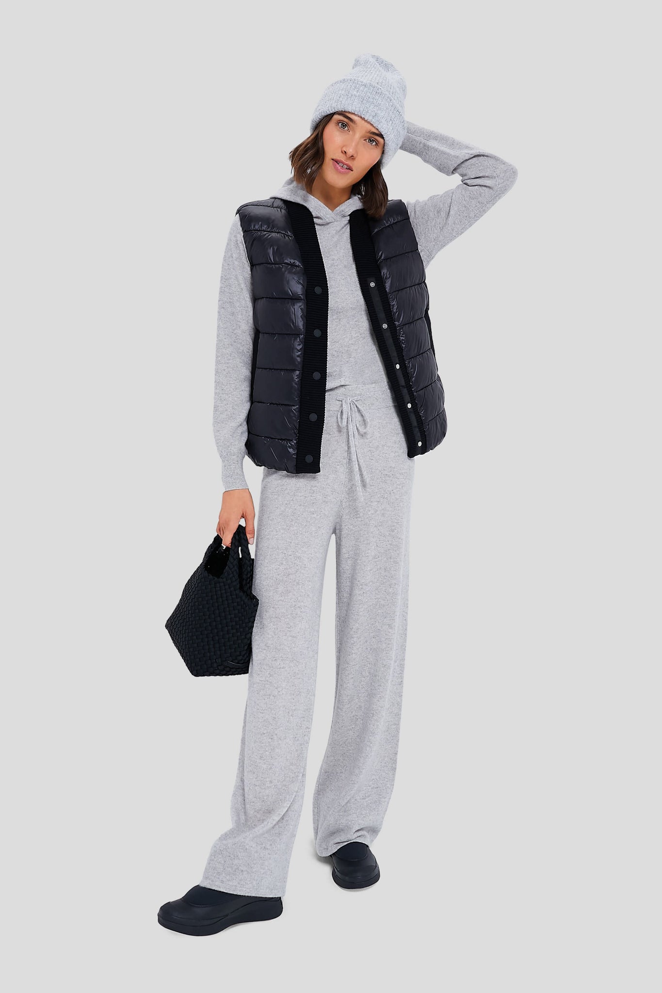 Black Colwyn Combo Boxy Gilet-Get Girly