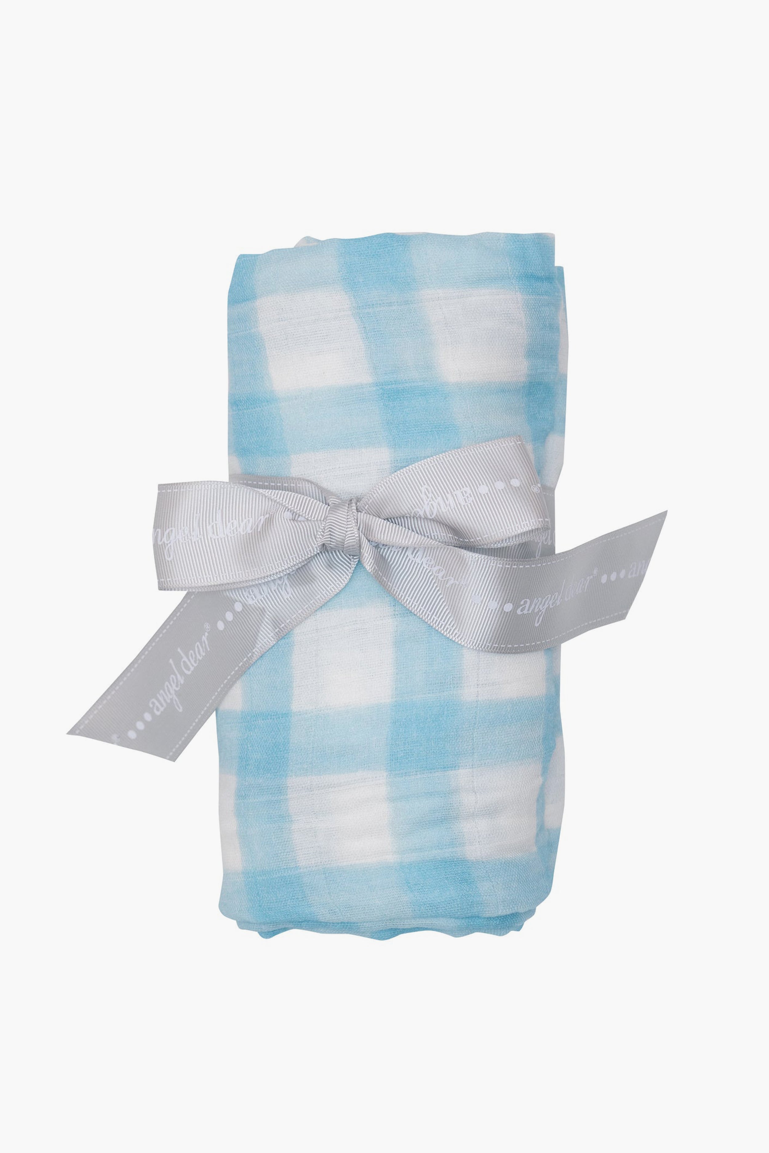 Blue Painted Gingham Swaddle-Get Girly