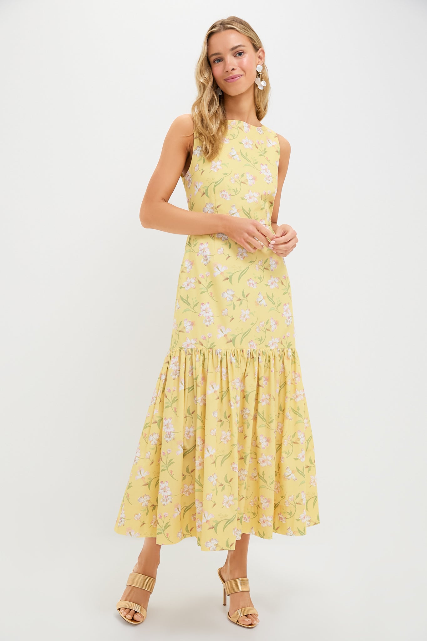 Yellow Hibiscus Low-Back Dress-Get Girly