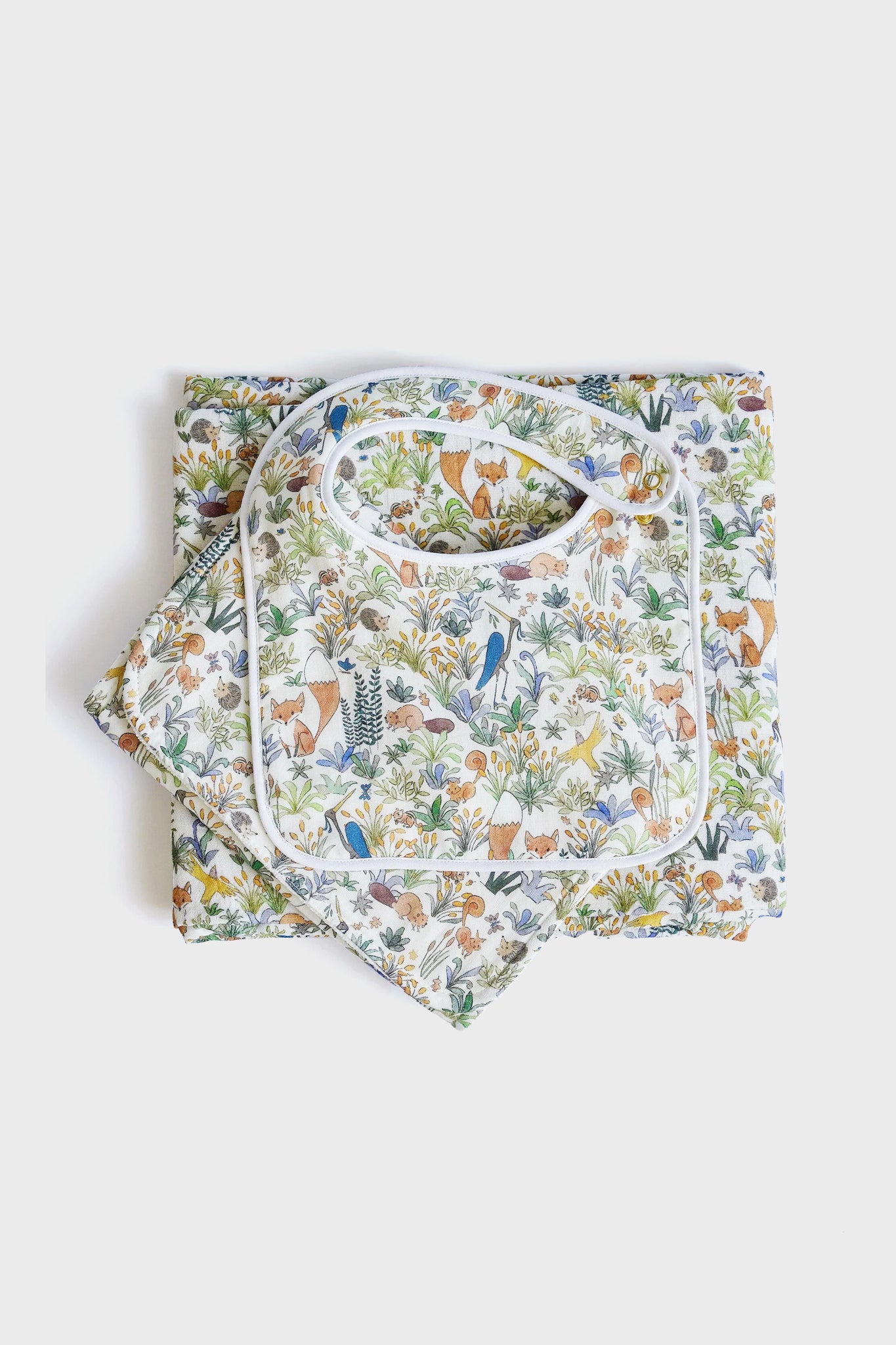 Foxy Forest Bib and Burb Cloth Set-Get Girly
