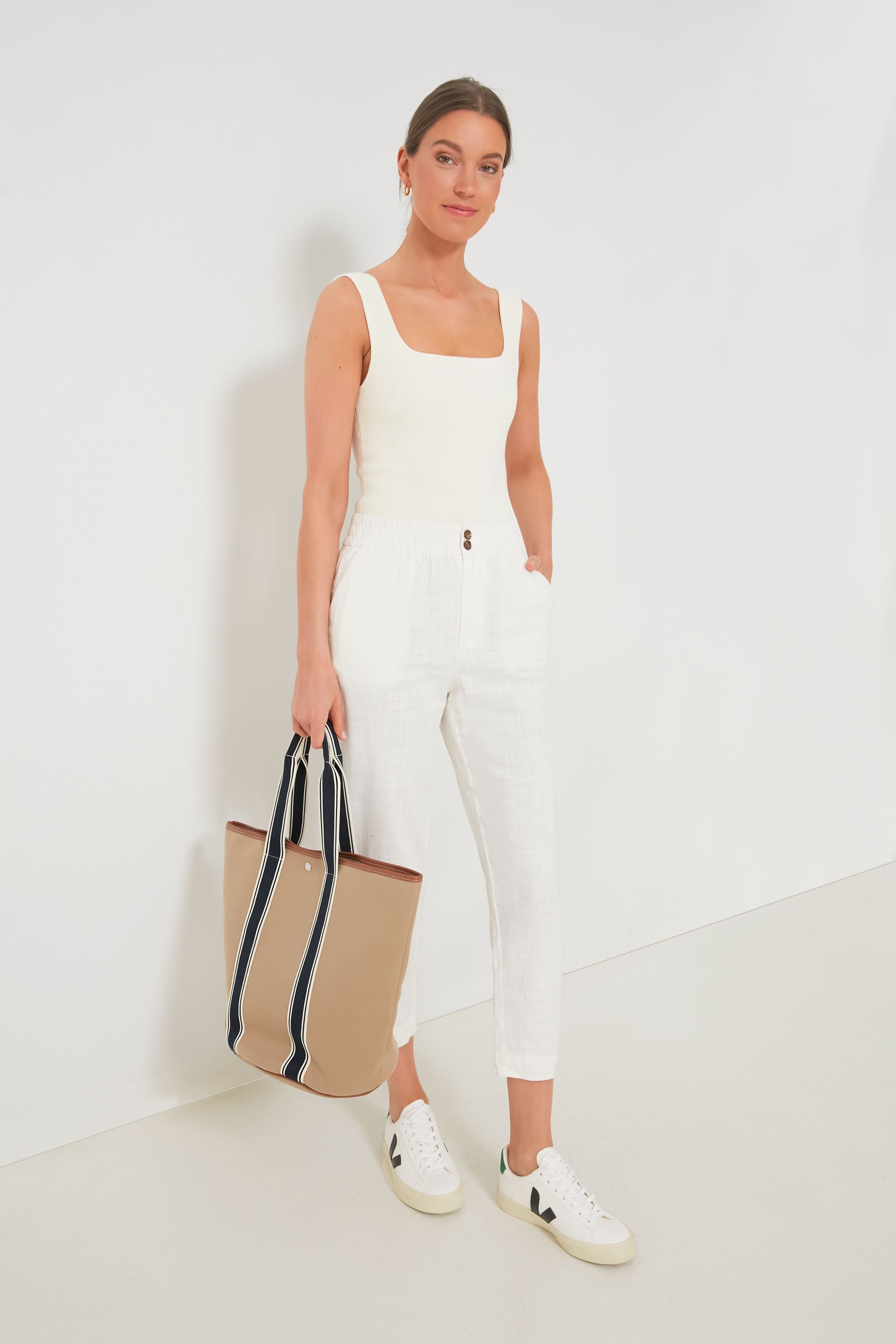 White Pull-On Pant-Get Girly