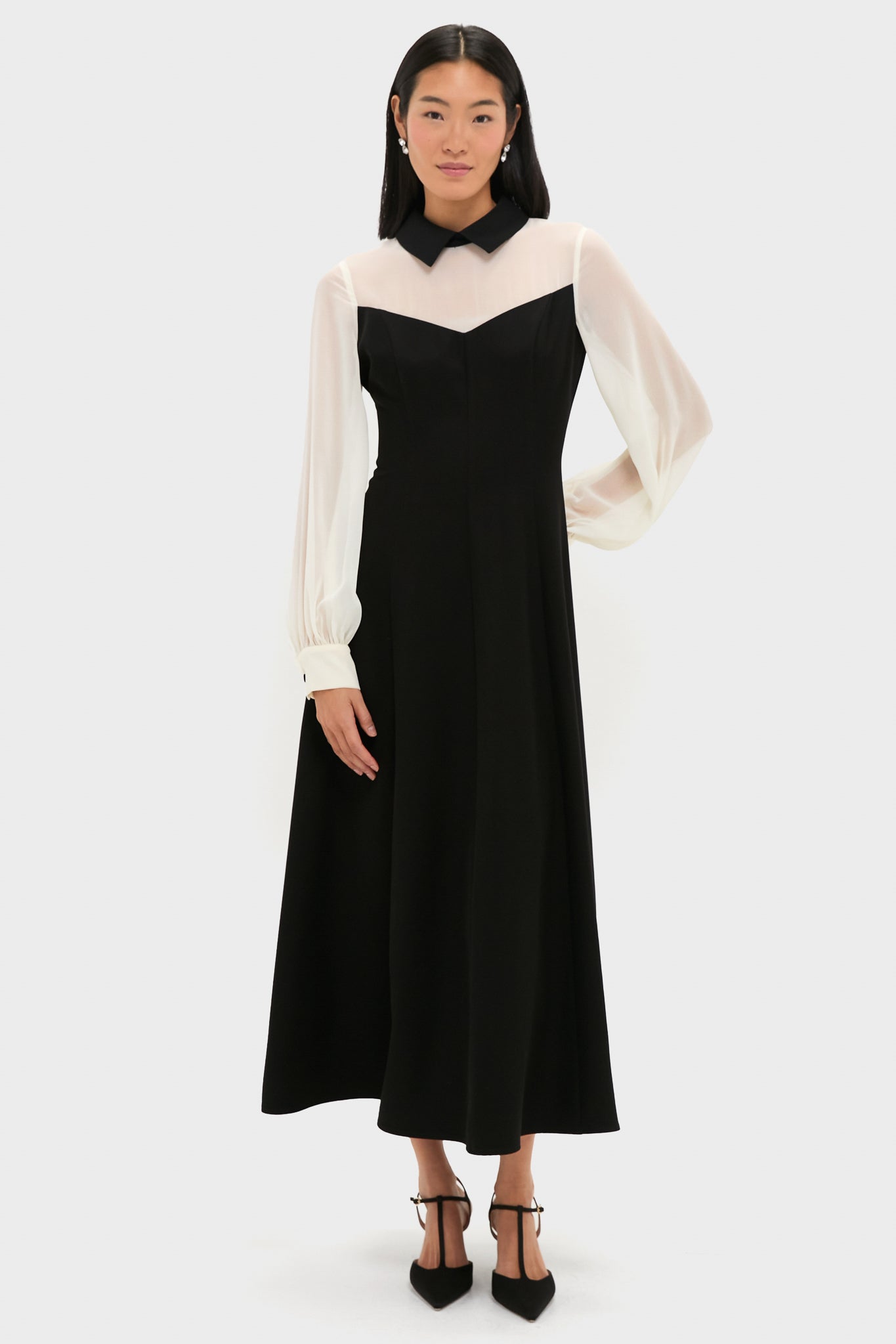Black and Ivory Riva Tuxedo Dress-Get Girly