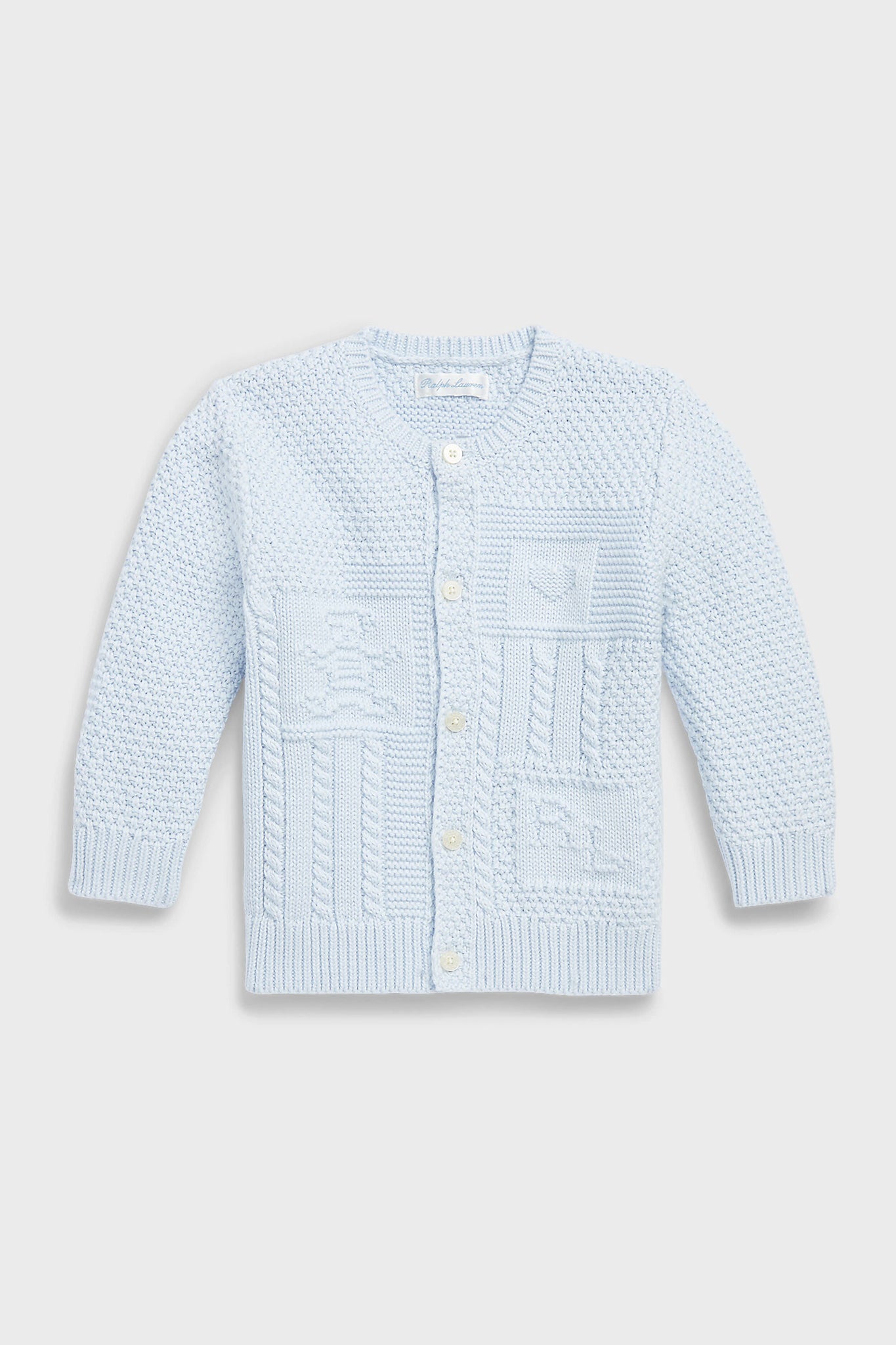 Beryl Blue Long-Sleeve Organic Cotton Novelty Bear Cardigan-Get Girly