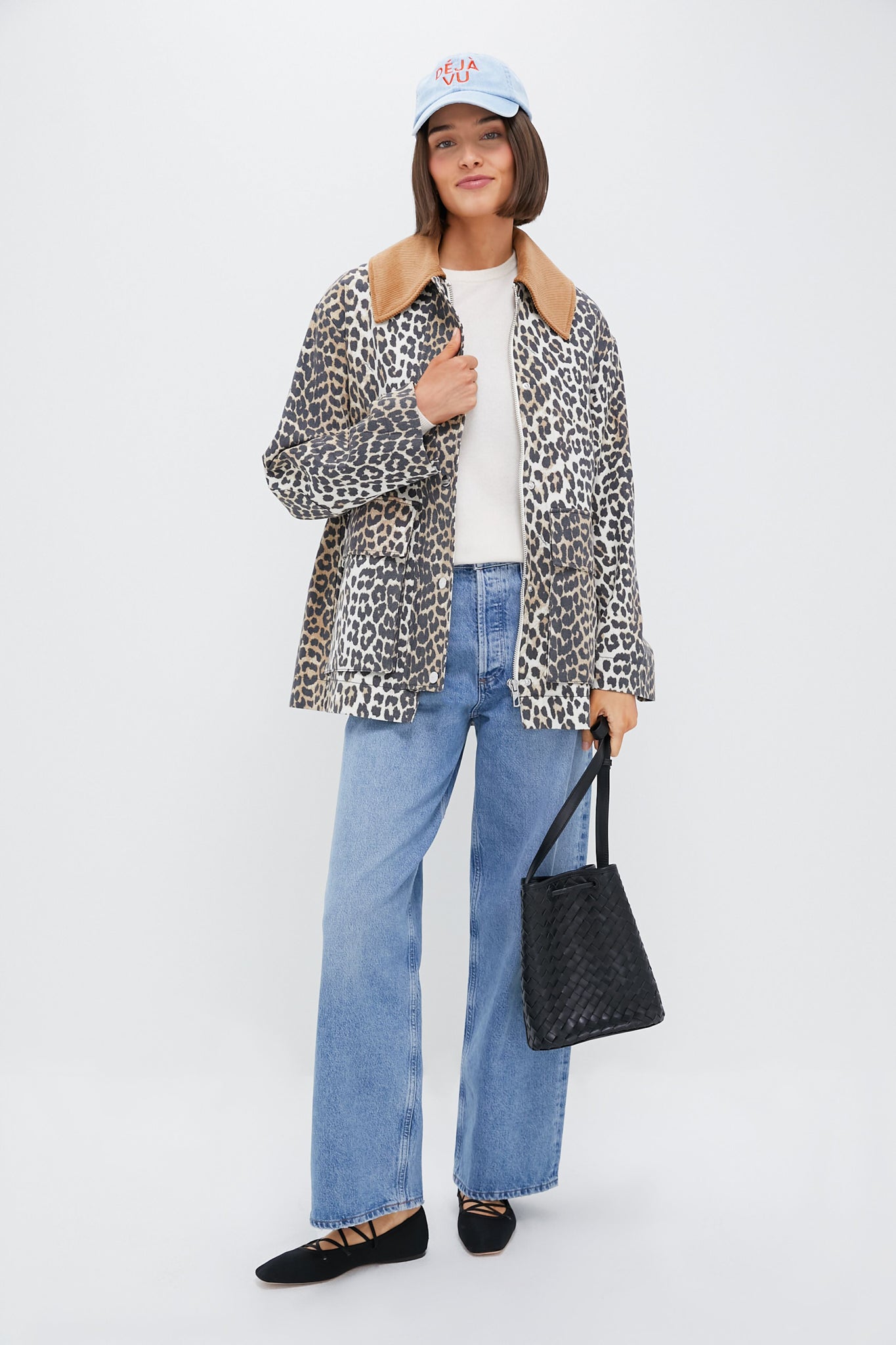 Almond Milk Printed Canvas Midi Jacket-Get Girly