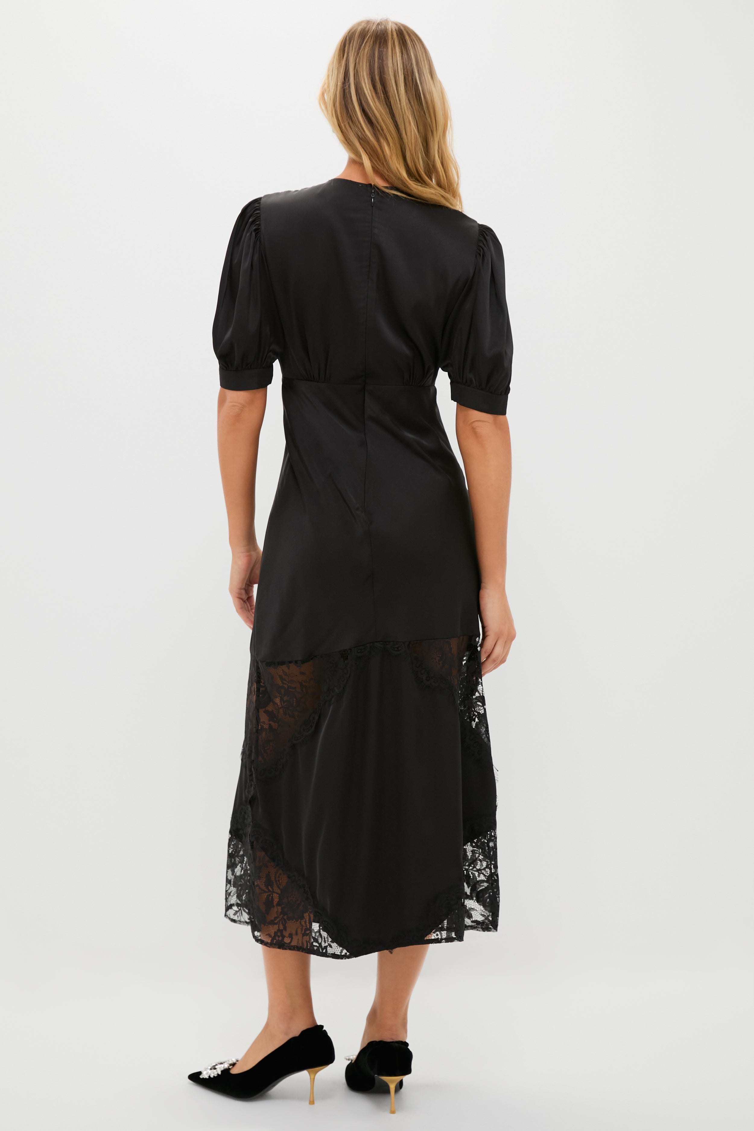 Black Lace Pierpont Midi Dress-Get Girly