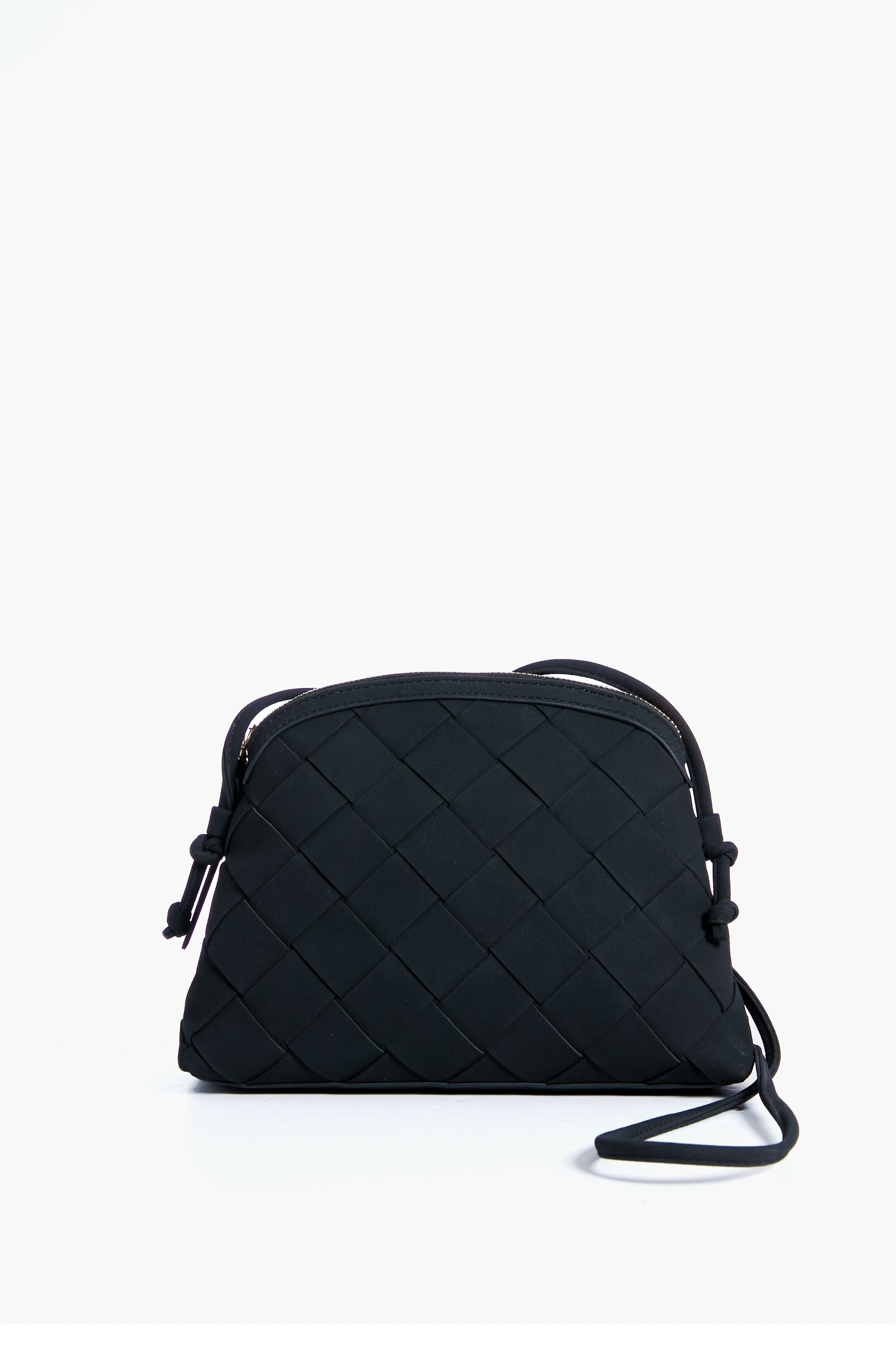 Black Calista Woven Crossbody-Get Girly