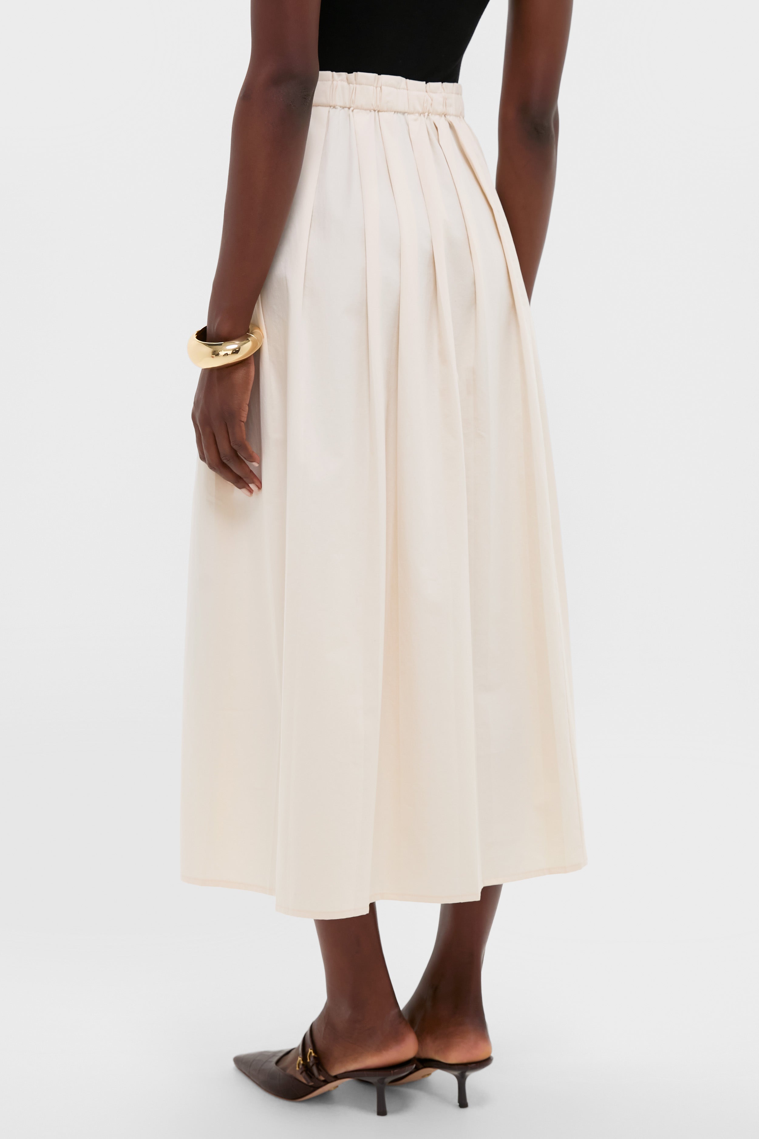 White Swan Soft Pleated Maxi Skirt-Get Girly