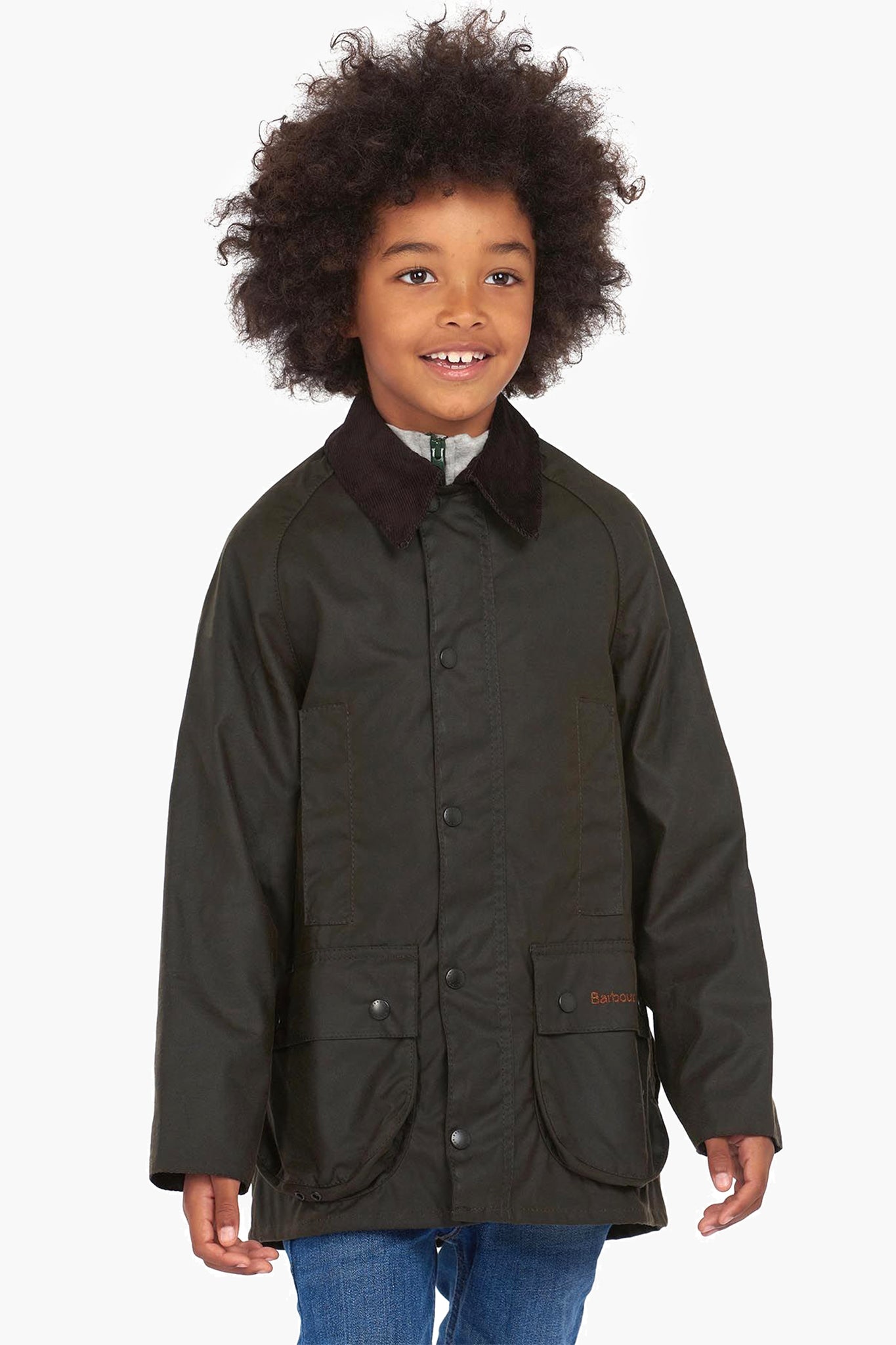 Boys Olive Beaufort Wax Jacket-Get Girly