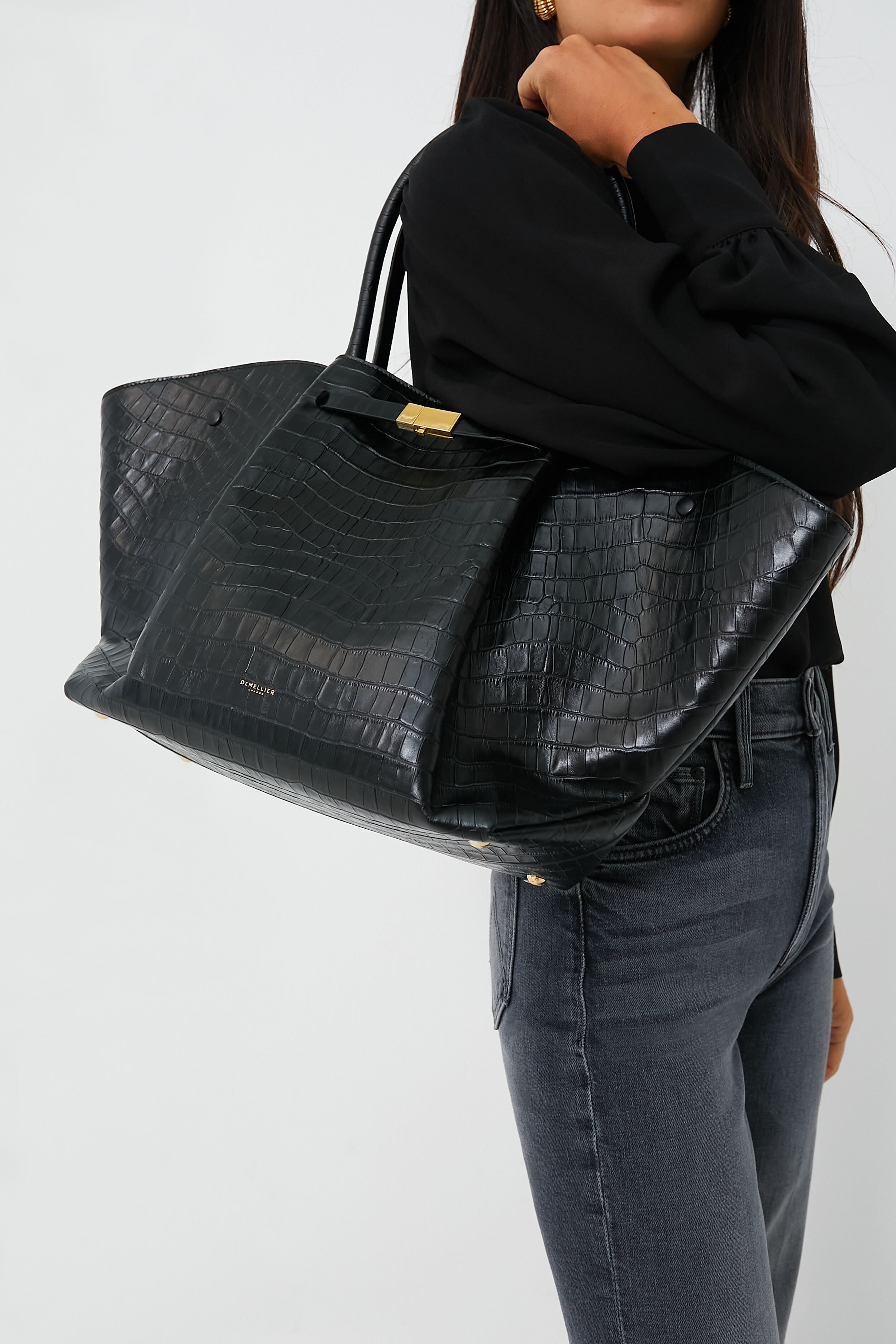 Black Croc New York Bag-Get Girly