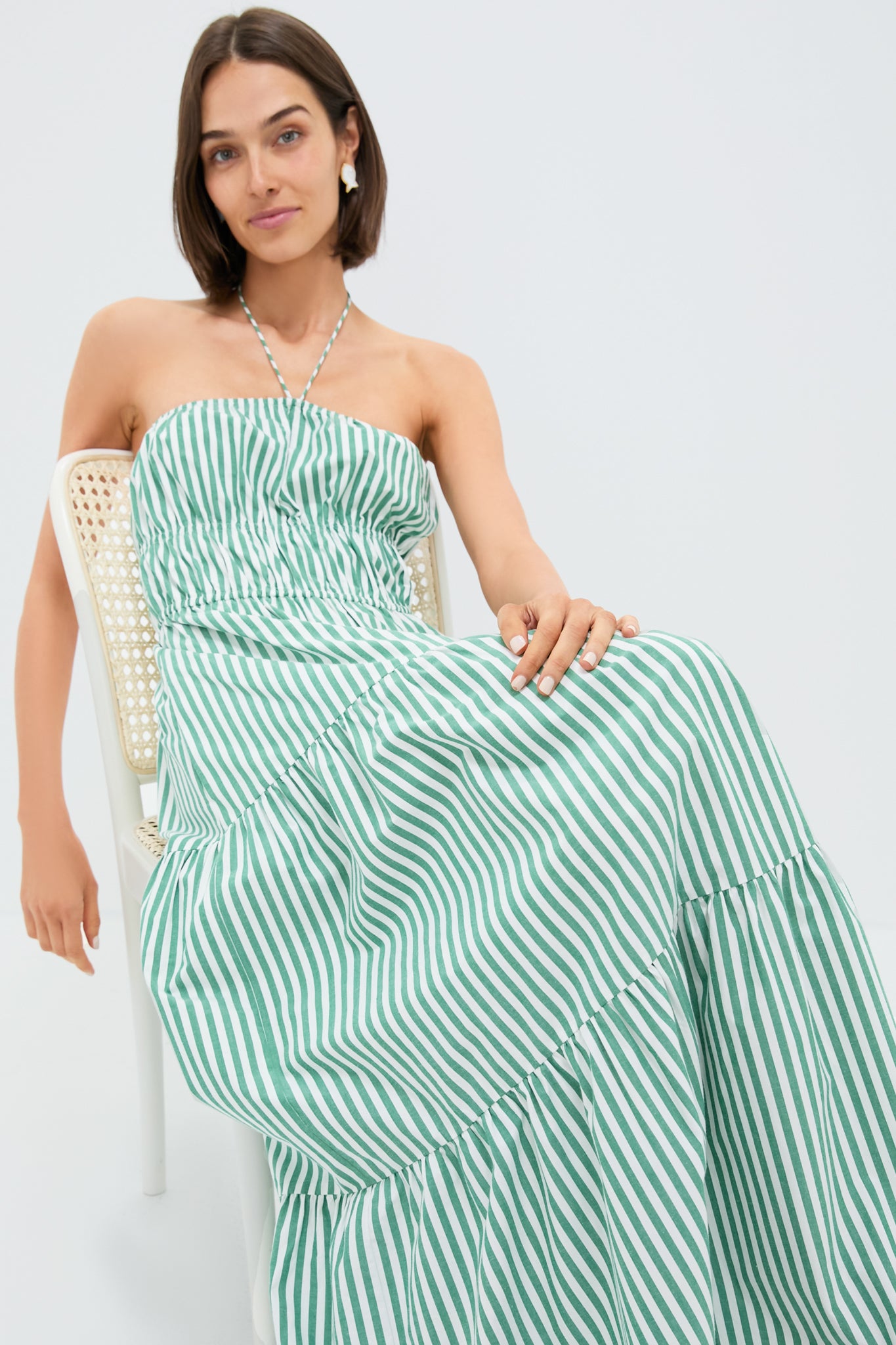 Tennis Green Striped Jodie Dress-Get Girly