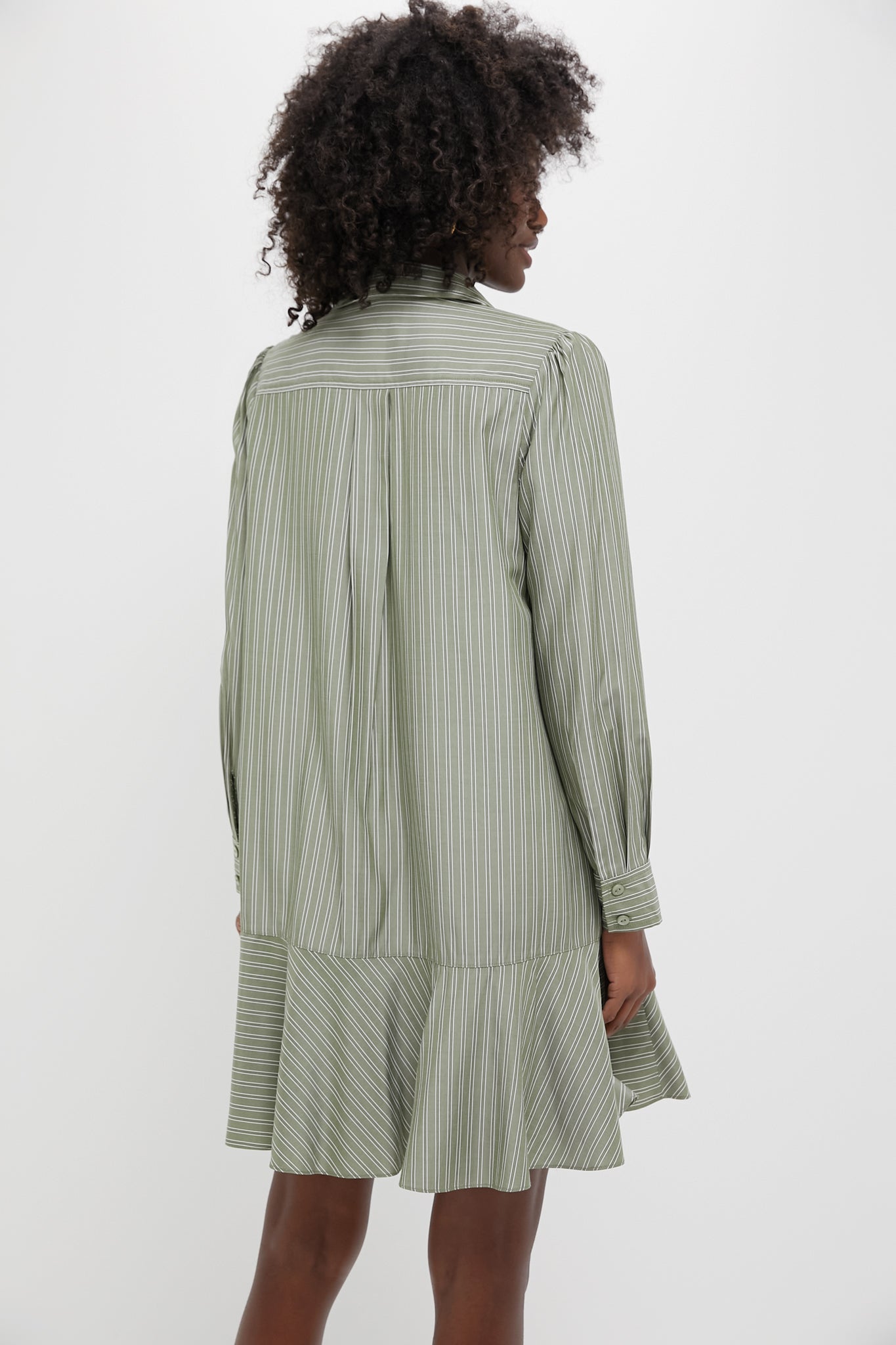 Green Stripe Callahan Shirt Dress-Get Girly
