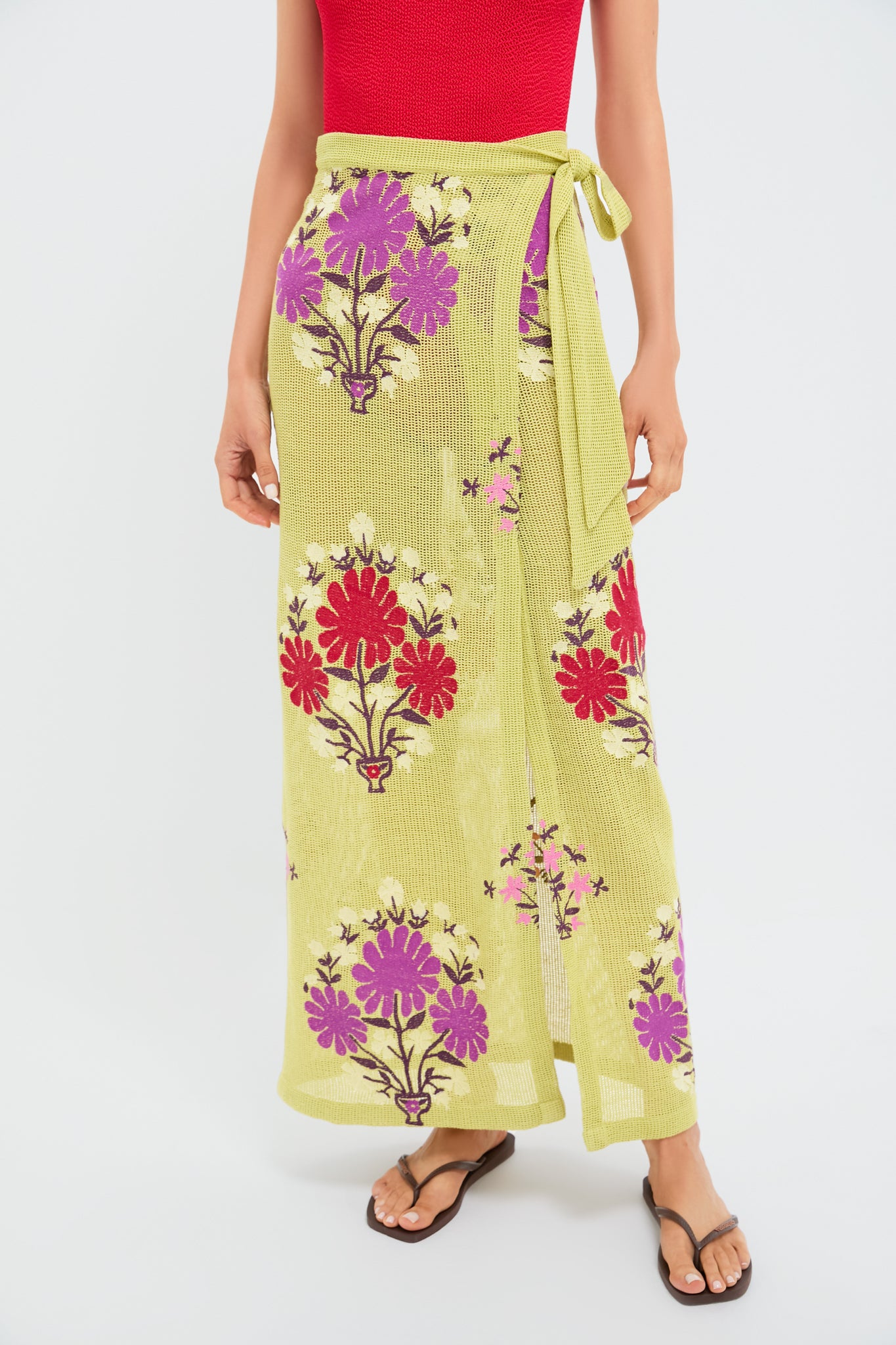 Chartreuse Eden Wrap Skirt-Get Girly