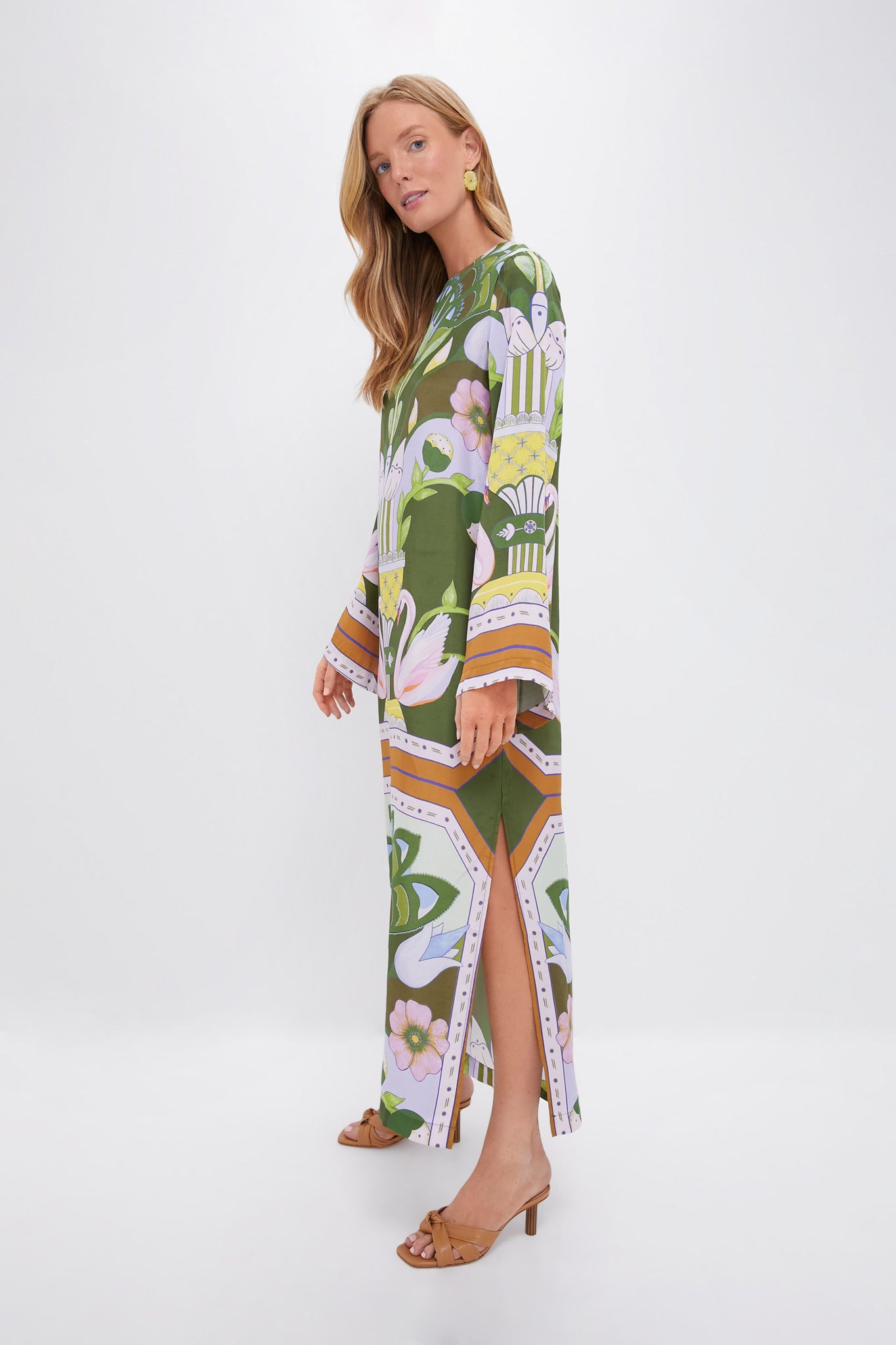 Green Multicolor Print Lilian Dress-Get Girly