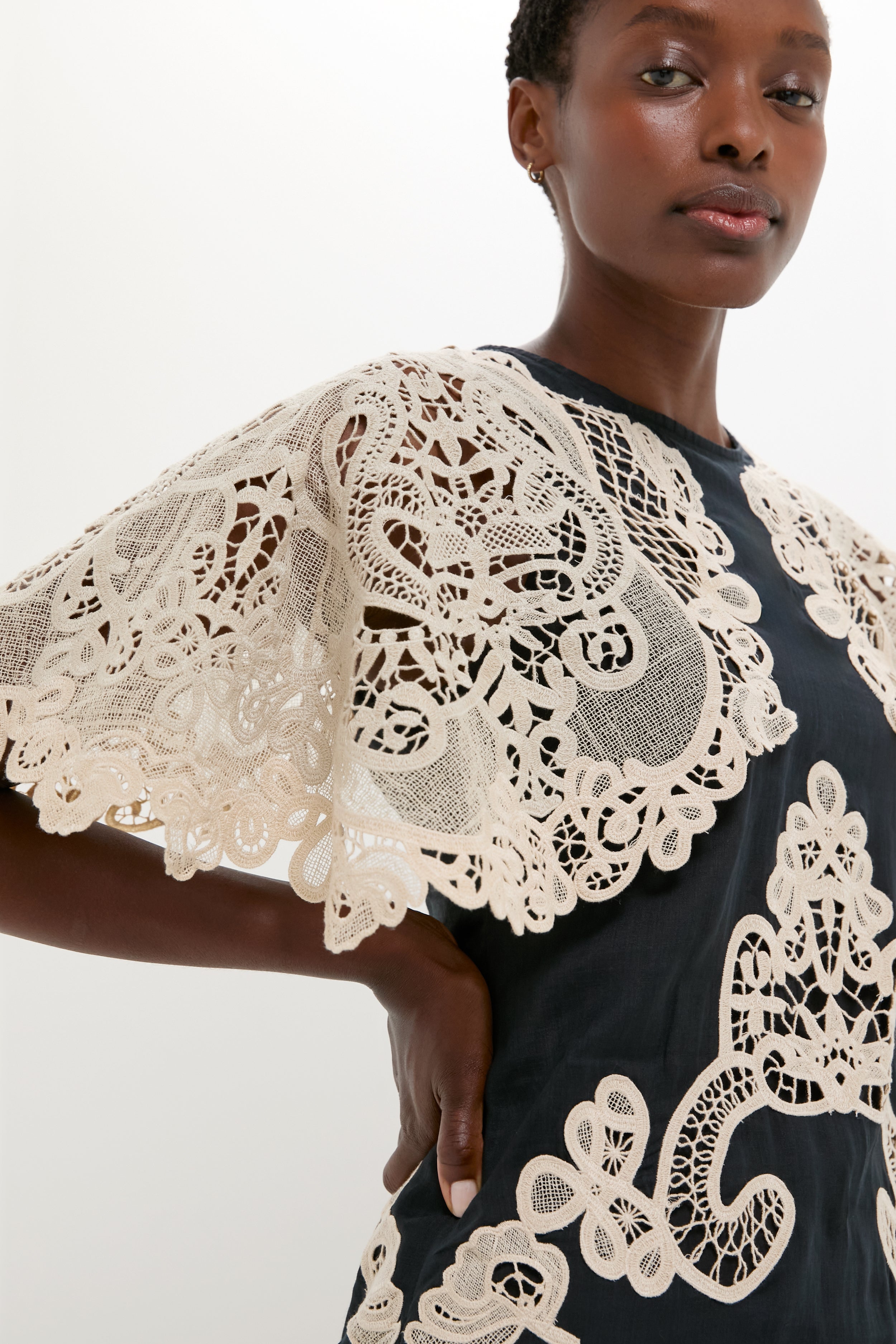 Black Medina Lace Midi Dress-Get Girly