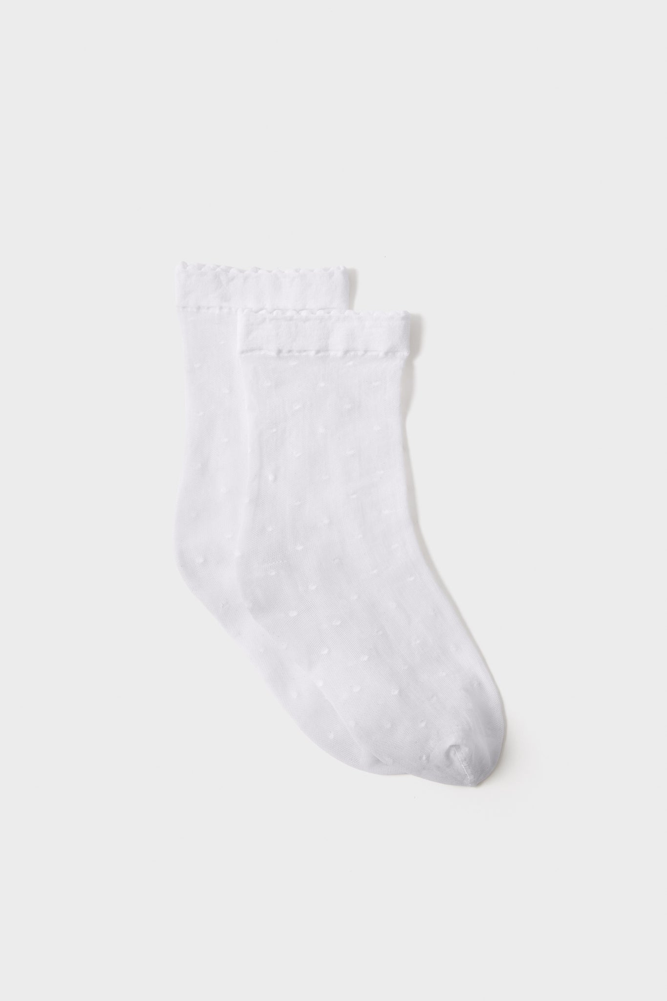 White Sheer Polka Dot Socks-Get Girly
