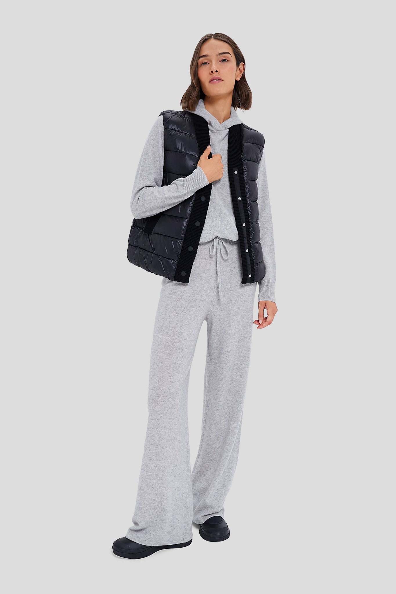 Black Colwyn Combo Boxy Gilet-Get Girly