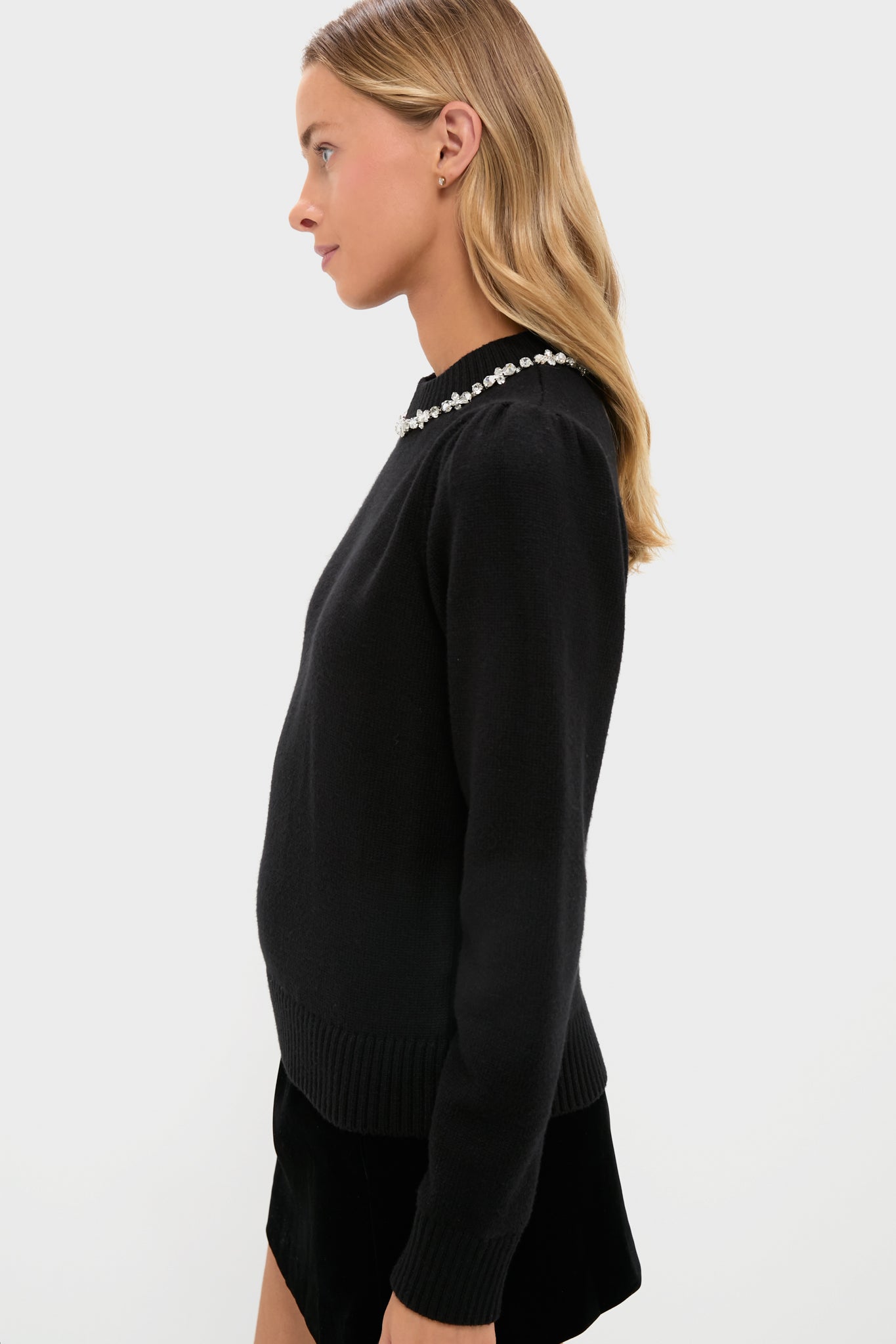 Black Bejeweled Lucy Sweater-Get Girly