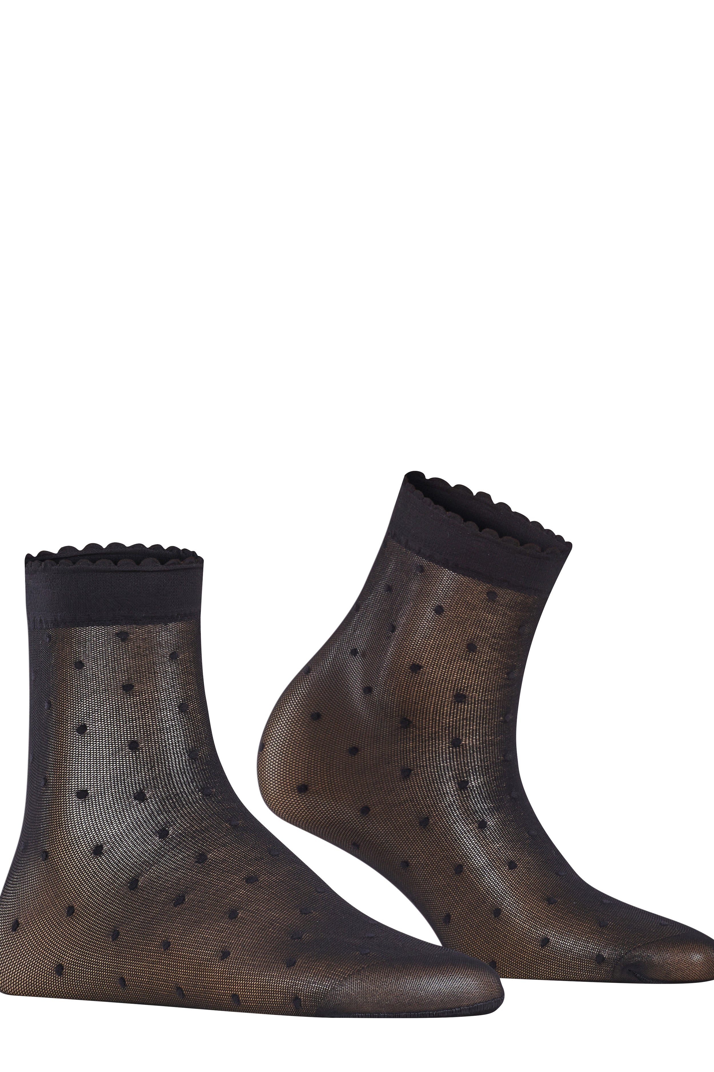 Black Sheer Polka Dot Socks-Get Girly