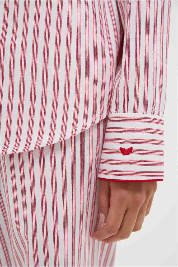 Antique Red Ticking Long Sleeve Pants Set-Get Girly