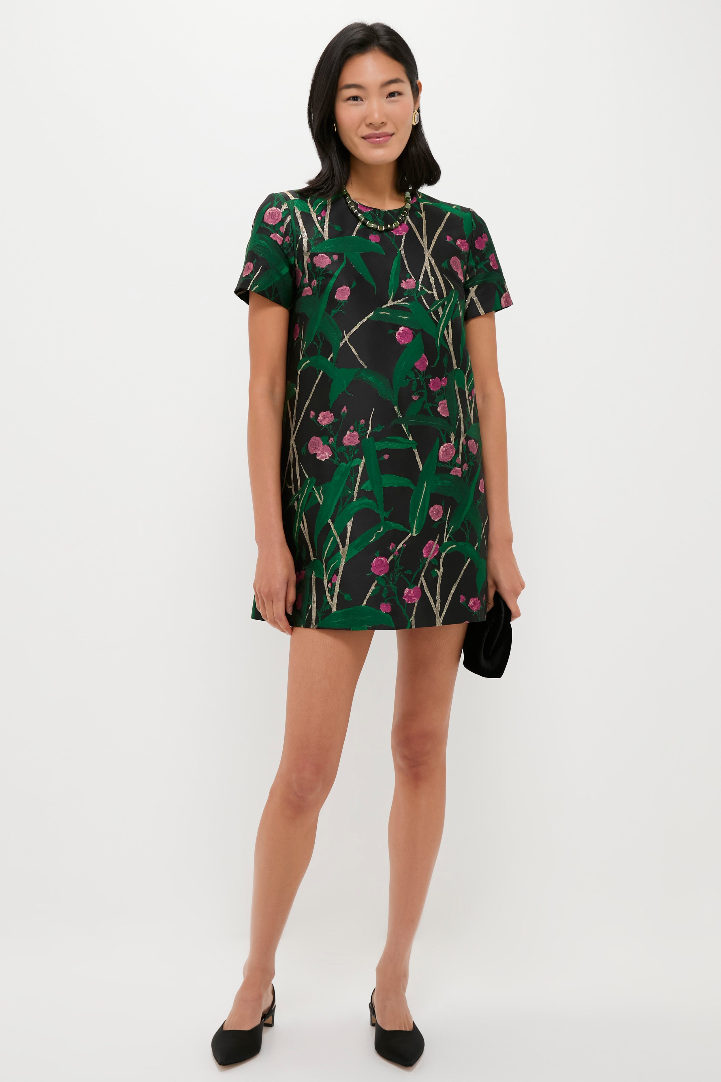 Bamboo Jacqaurd Mini Swing Dress-Get Girly