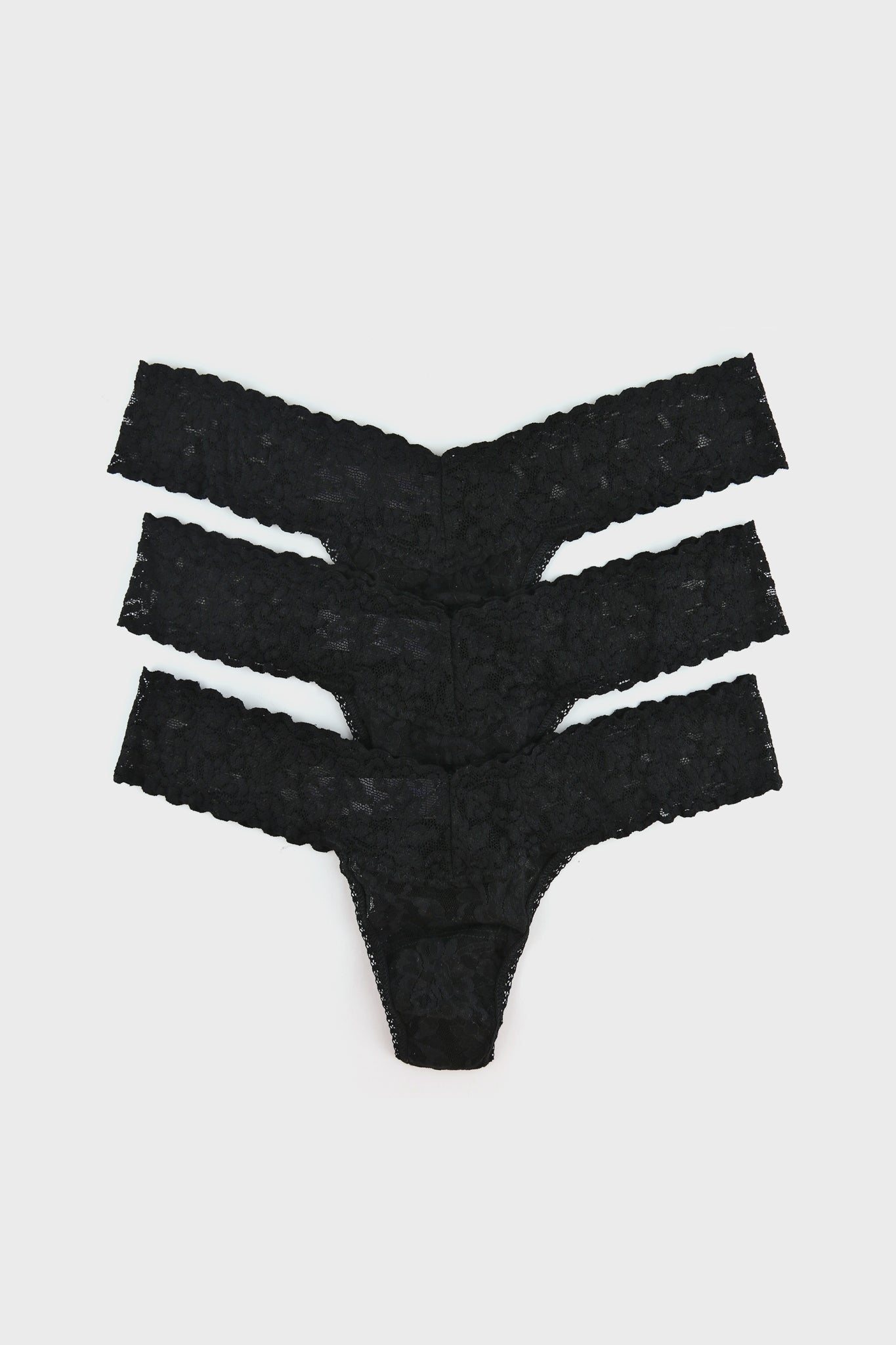 Black Low Rise Thong 3 Pack-Get Girly