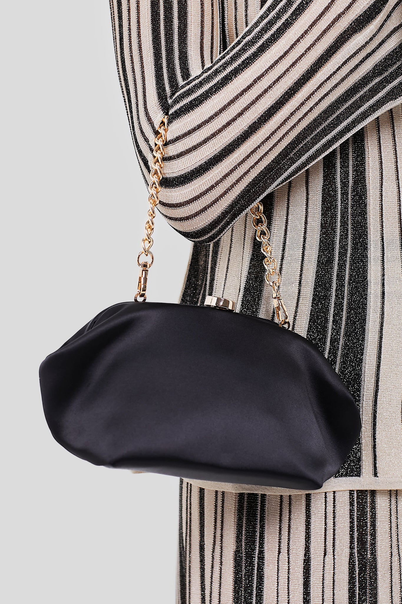 Black Karina Satin Clutch-Get Girly