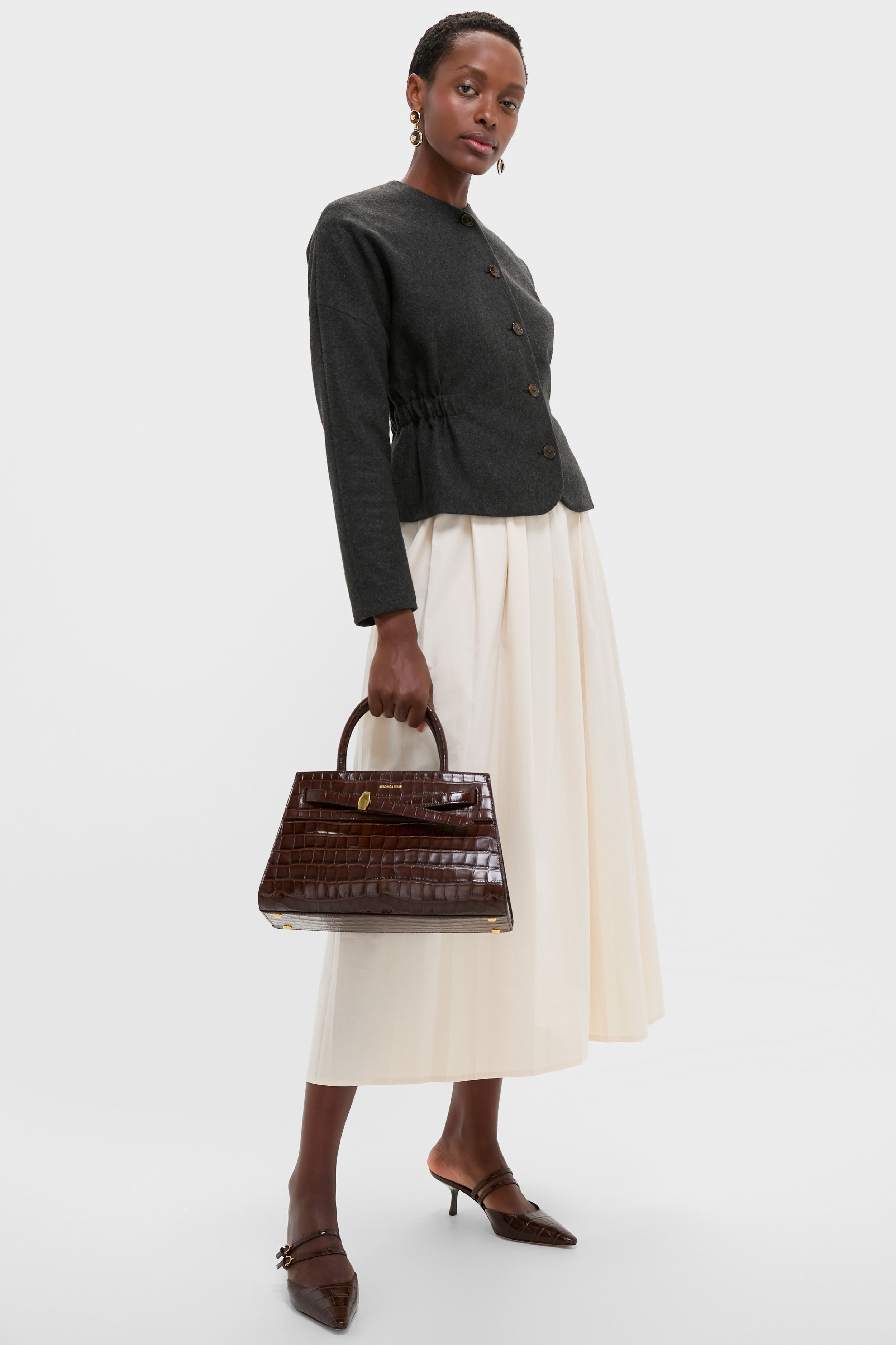 White Swan Soft Pleated Maxi Skirt-Get Girly