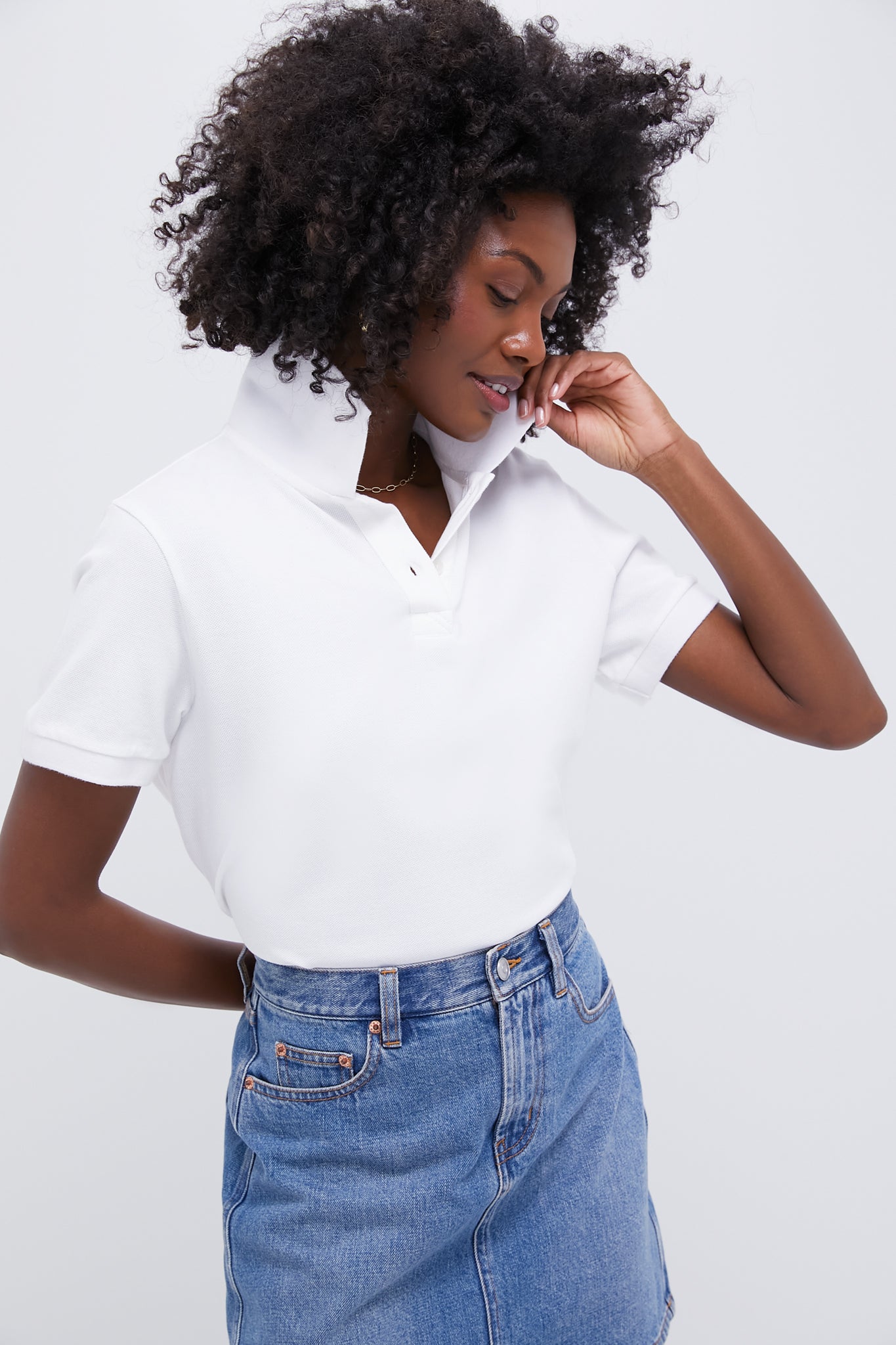 White Pique Murray Classic Polo-Get Girly