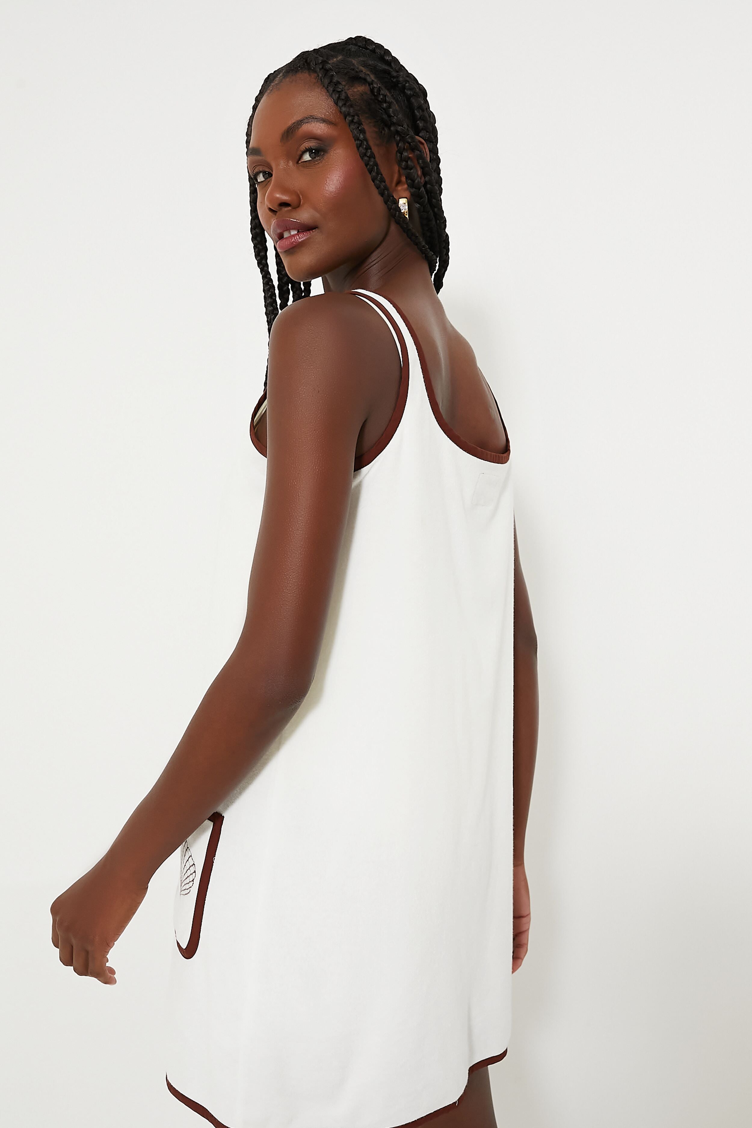 Blanc Shell Embroidered Terrycloth Dress Coverup-Get Girly