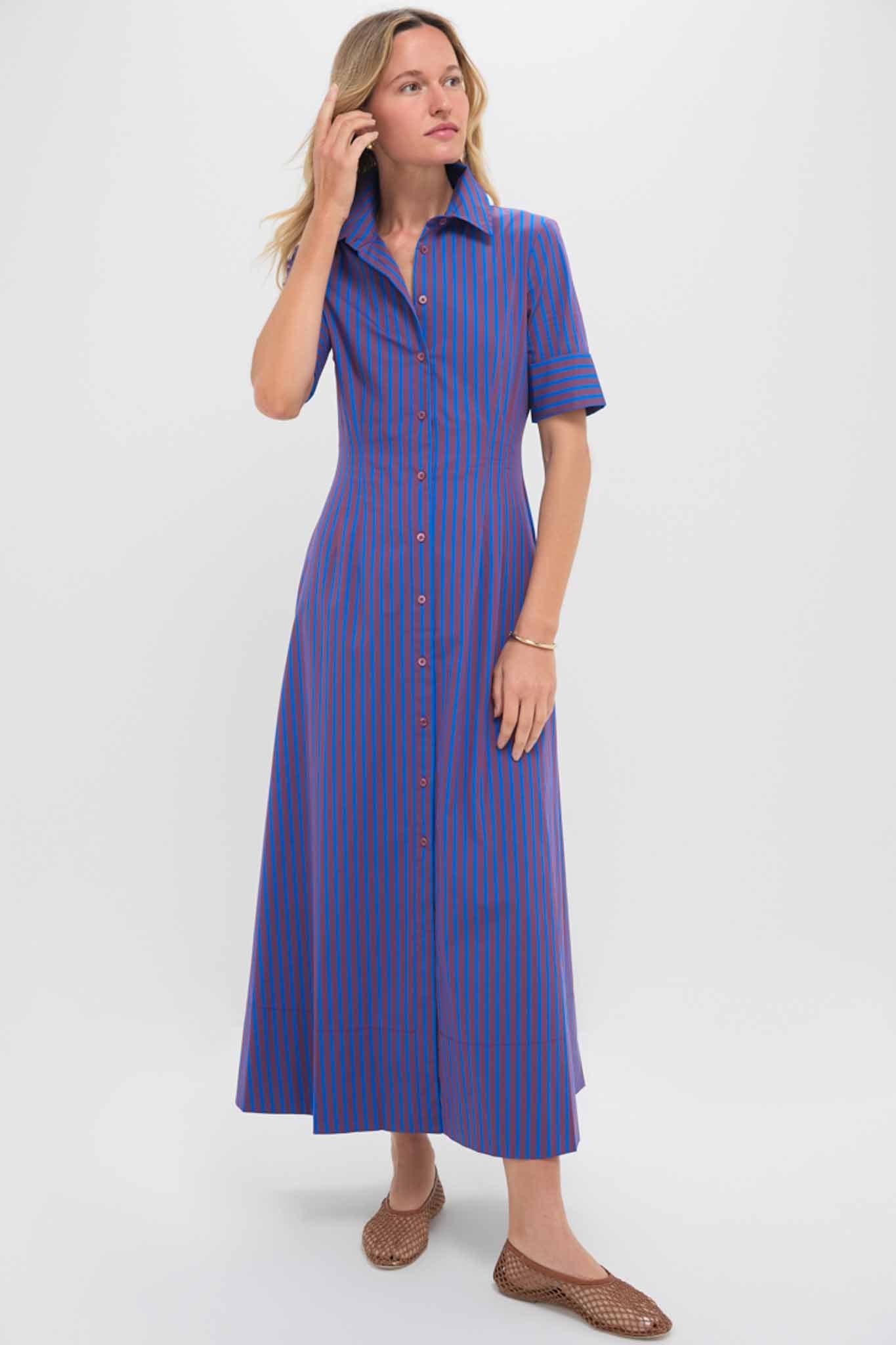 Atlas Stripe Joan Dress-Get Girly