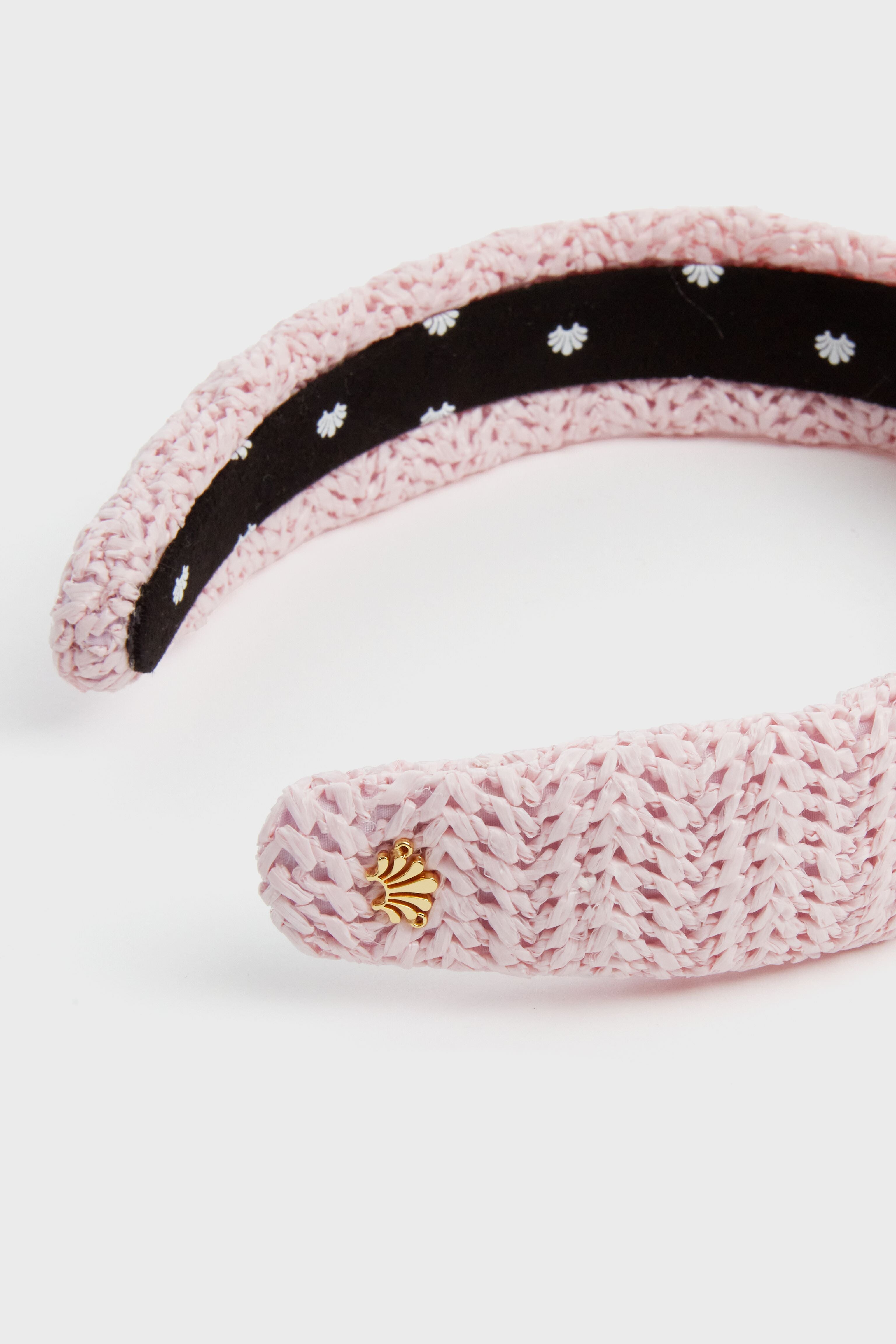 Blush Raffia Slim Knotted Headband-Get Girly
