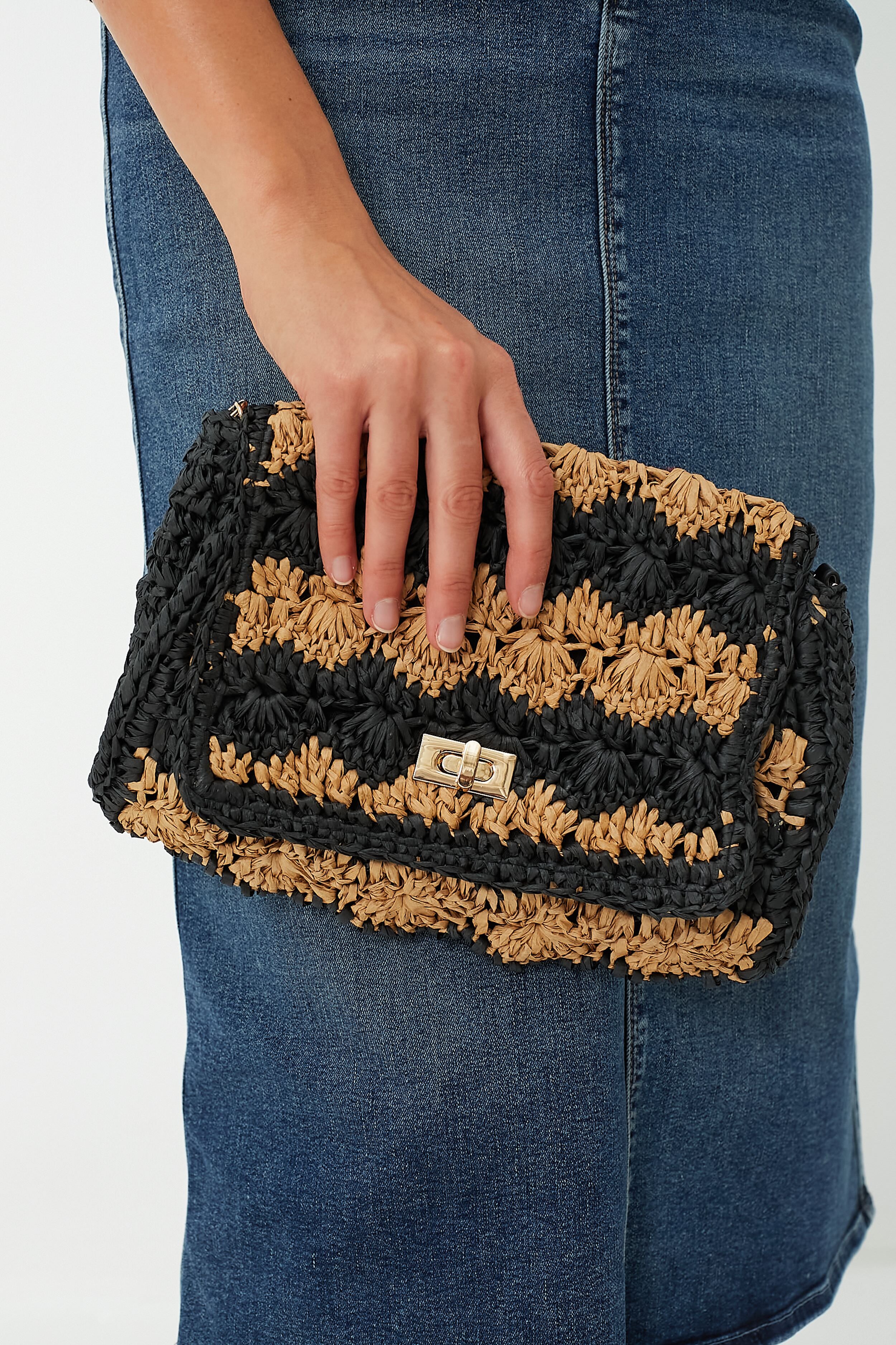 Black and Natural Kairi Bag-Get Girly
