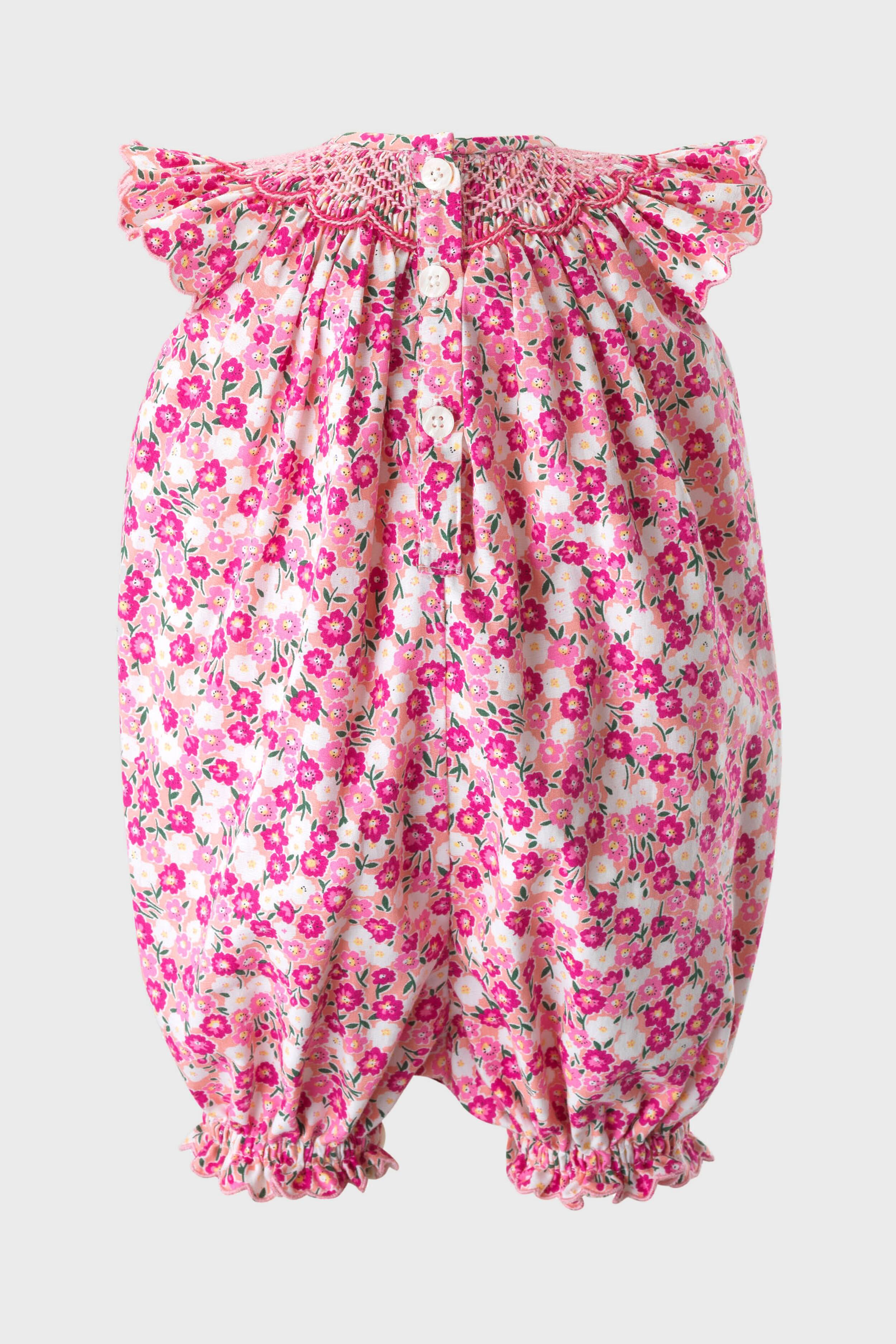 Carnation Smocked Babysuit-Get Girly