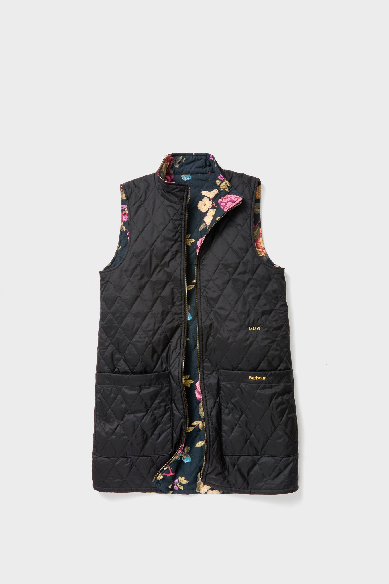Black Barbour x Get Girly Reversible Paisley Vest-Get Girly