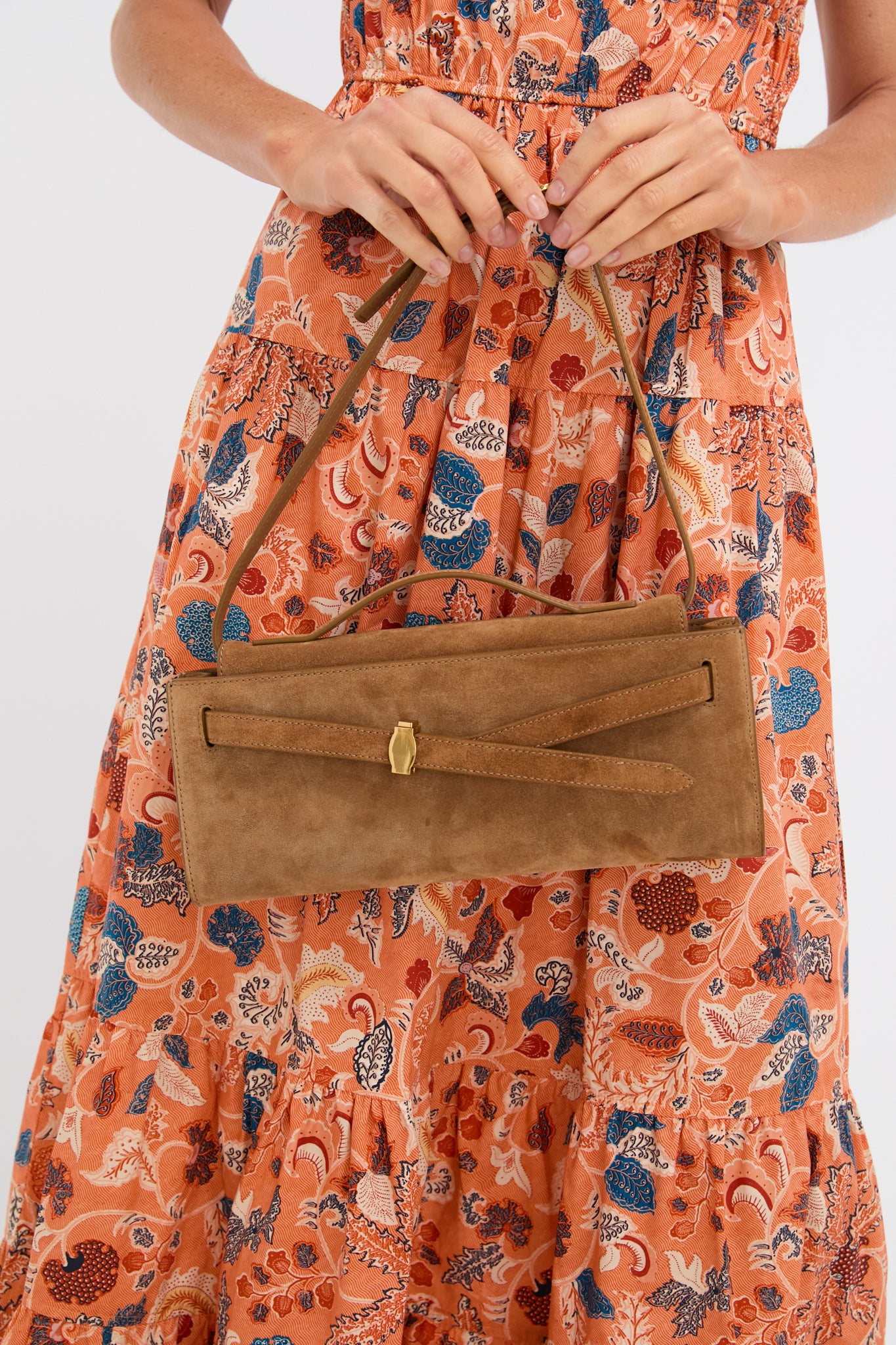 Acorn Suede Veronica Beard Dash Clutch-Get Girly