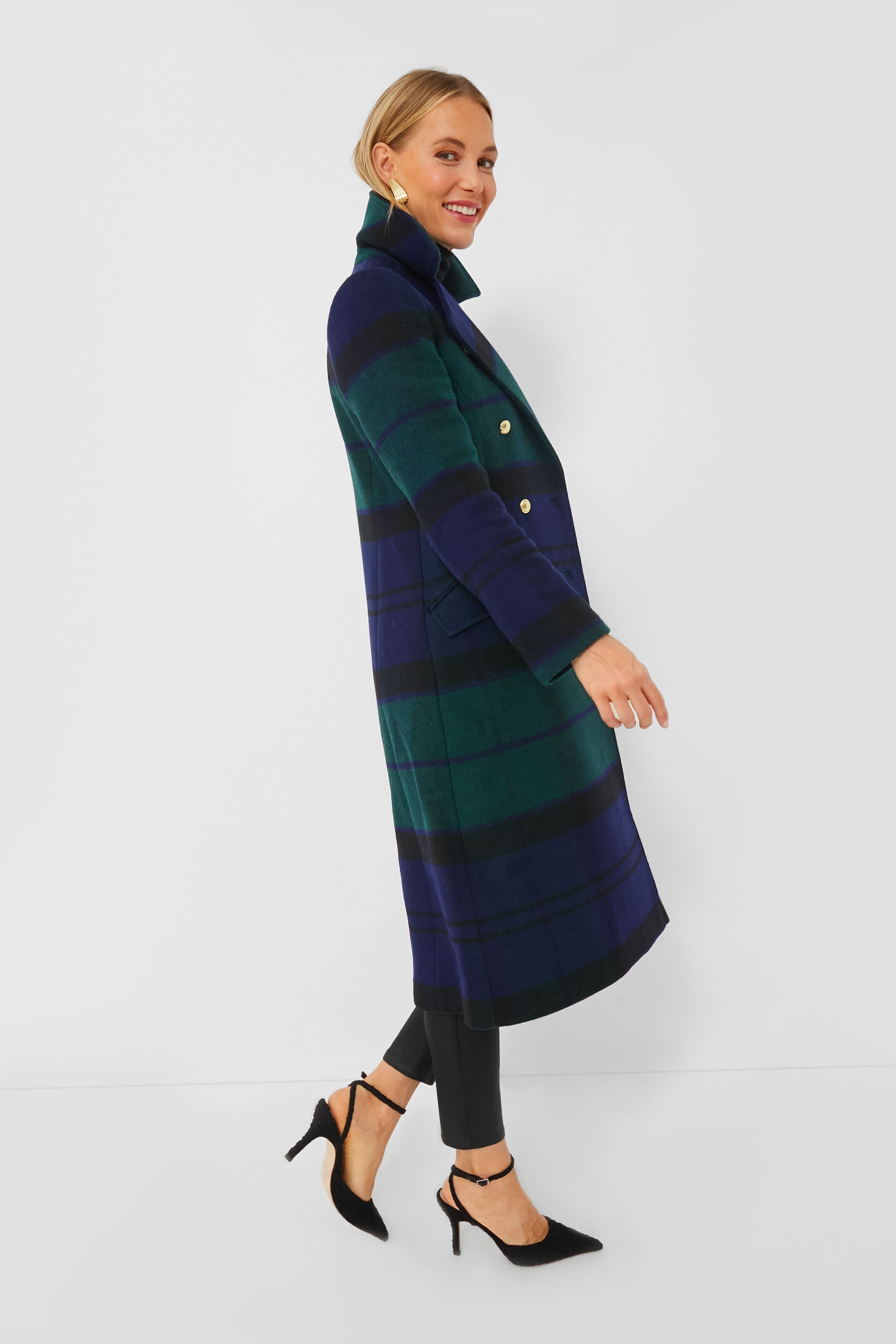 Black and Sage Tartan Marlene Wool Jacket-Get Girly