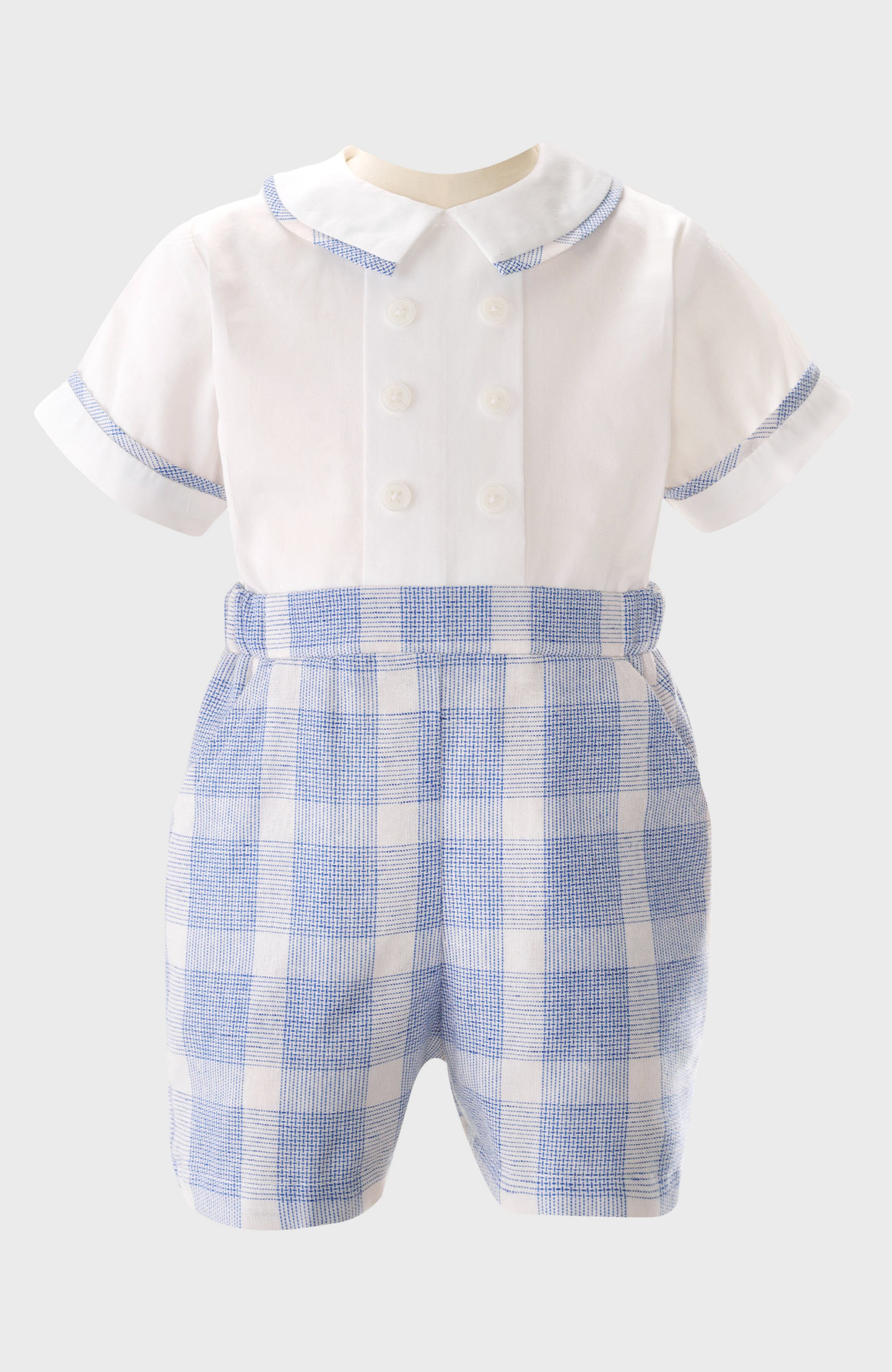 Seersucker Check Short Romper-Get Girly