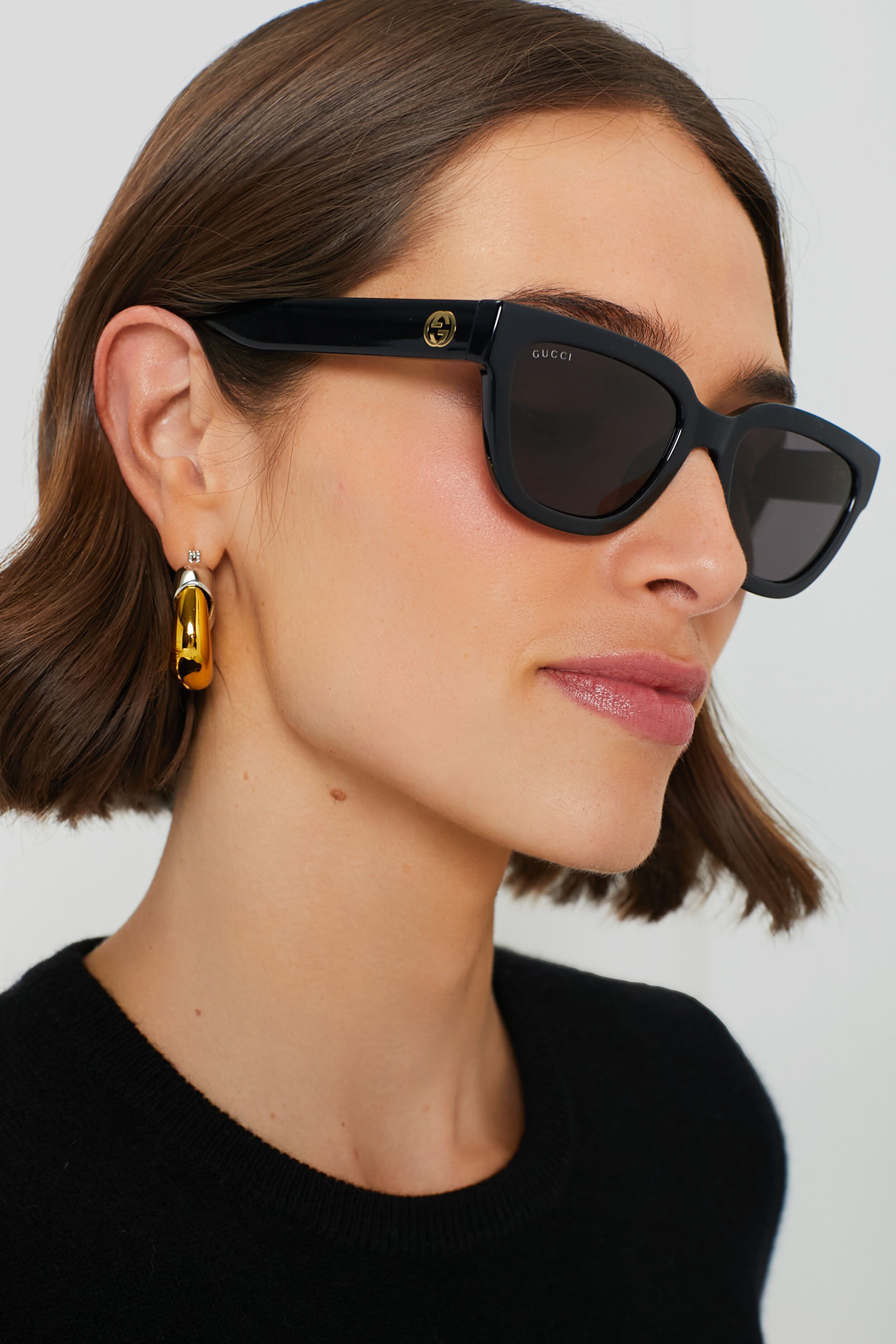 Black Angular Square Sunglasses-Get Girly