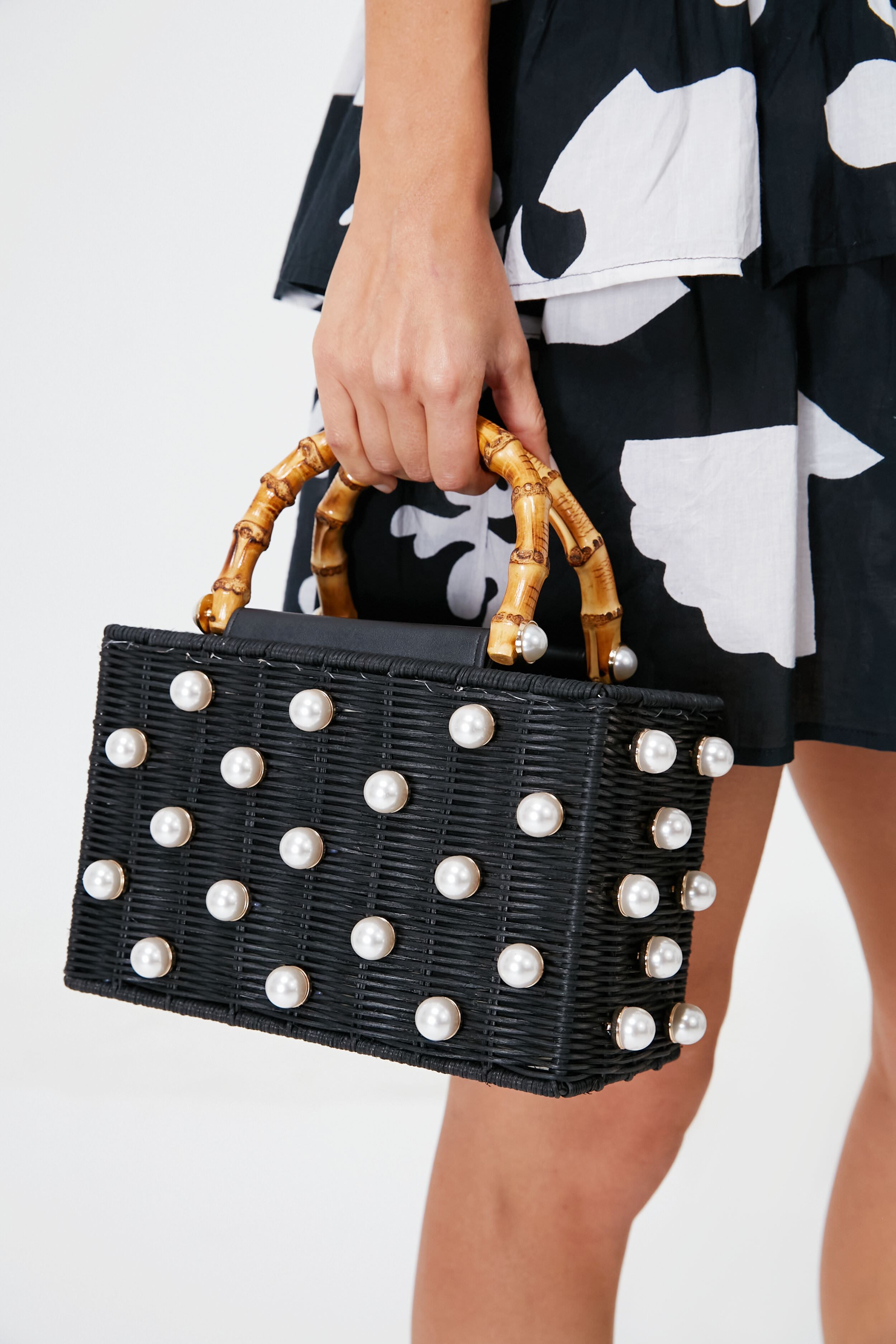 Black Chloe Pearl Bag-Get Girly
